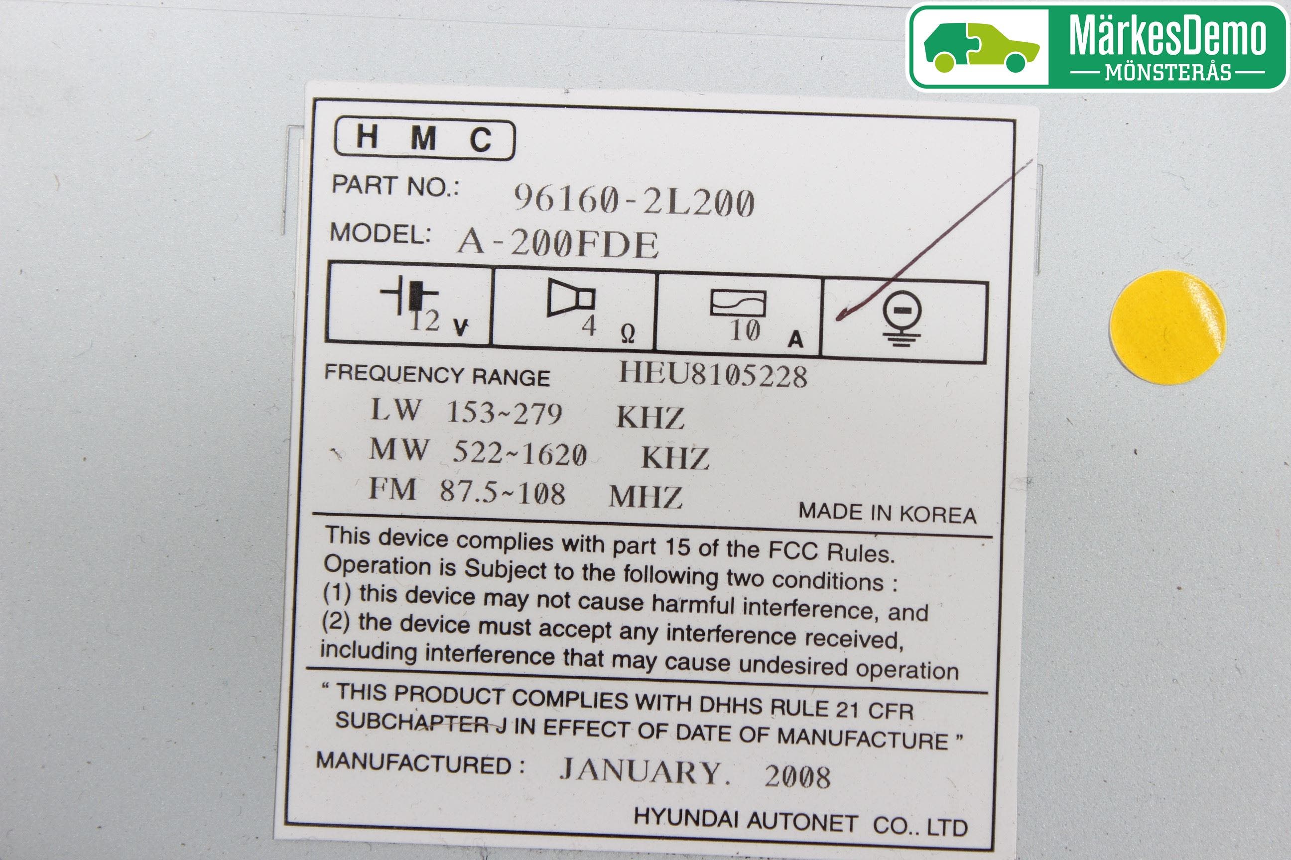 Hyundai i30 FD 07-12 Radio