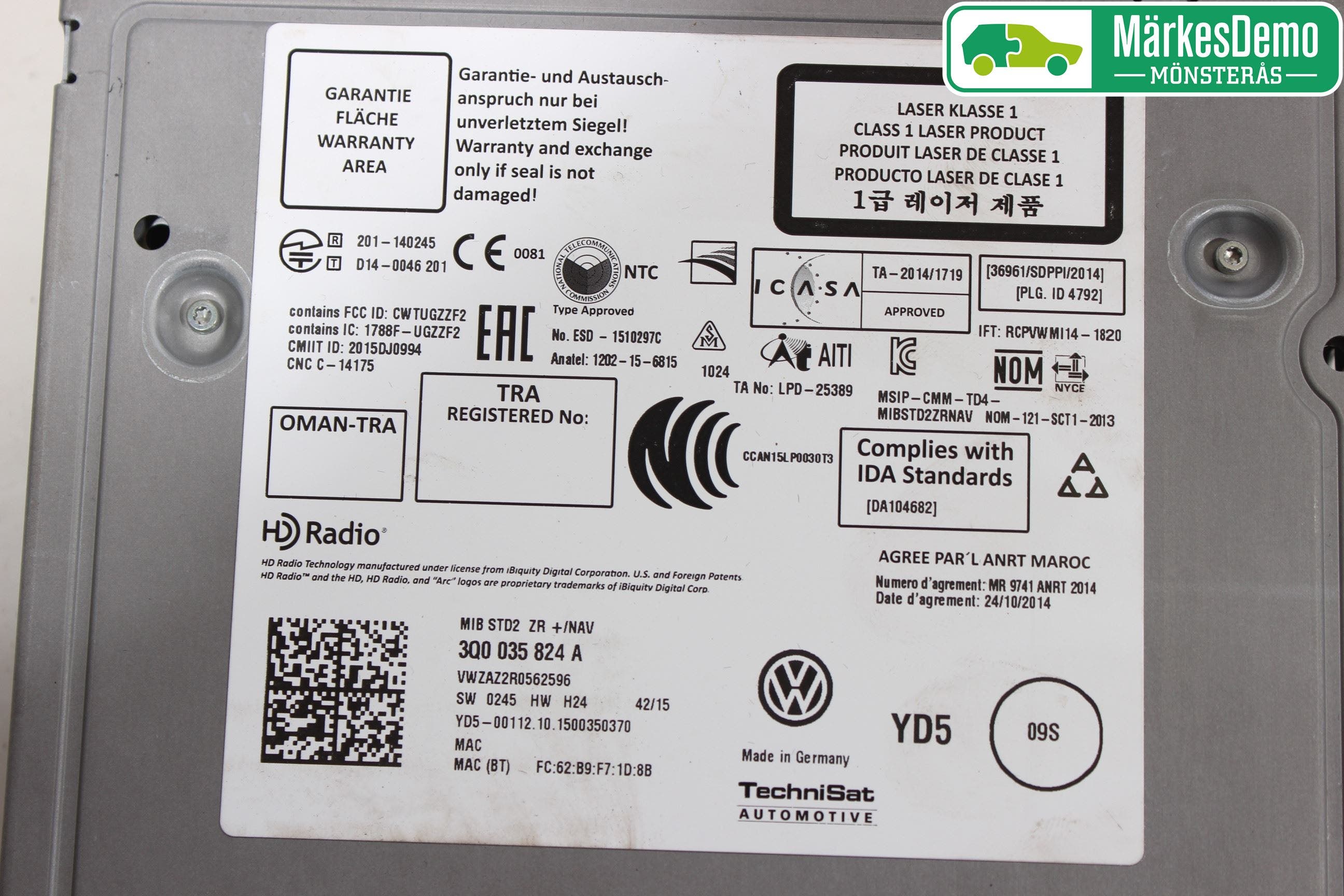 Volkswagen VW GOLF / E-GOLF VII 13-20 Radio