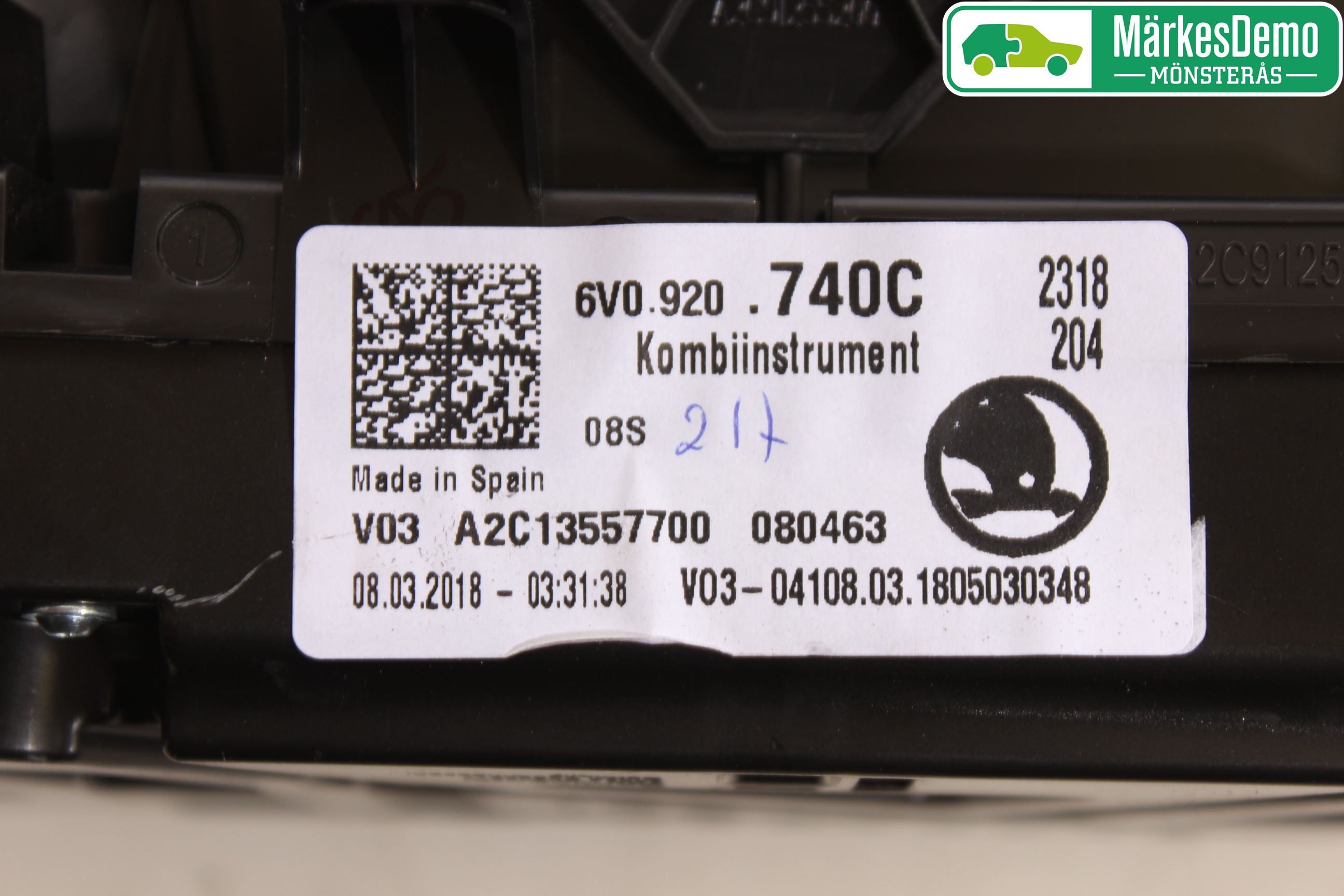 Skoda FABIA 15-21 Instrument Komb