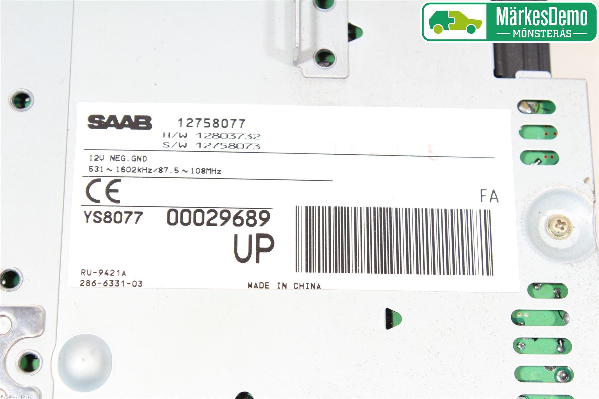 Saab 9-3 VER 2 Radio