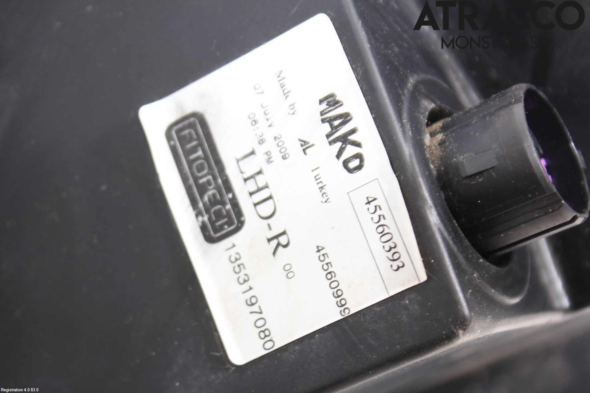 Peugeot BIPPER Strålkastare Höger