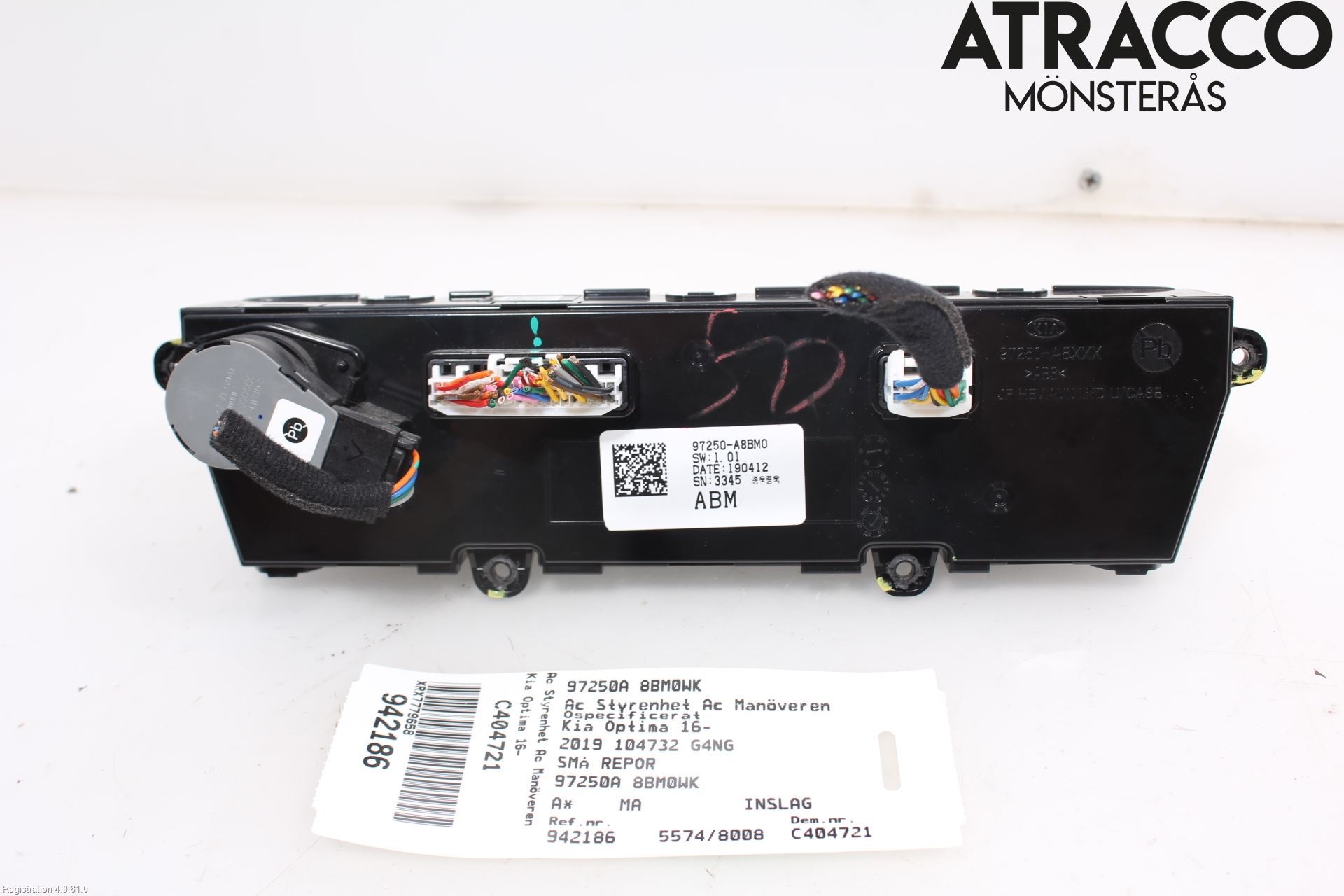 Kia OPTIMA 16-20 Ac Styrenhet Ac Manöveren