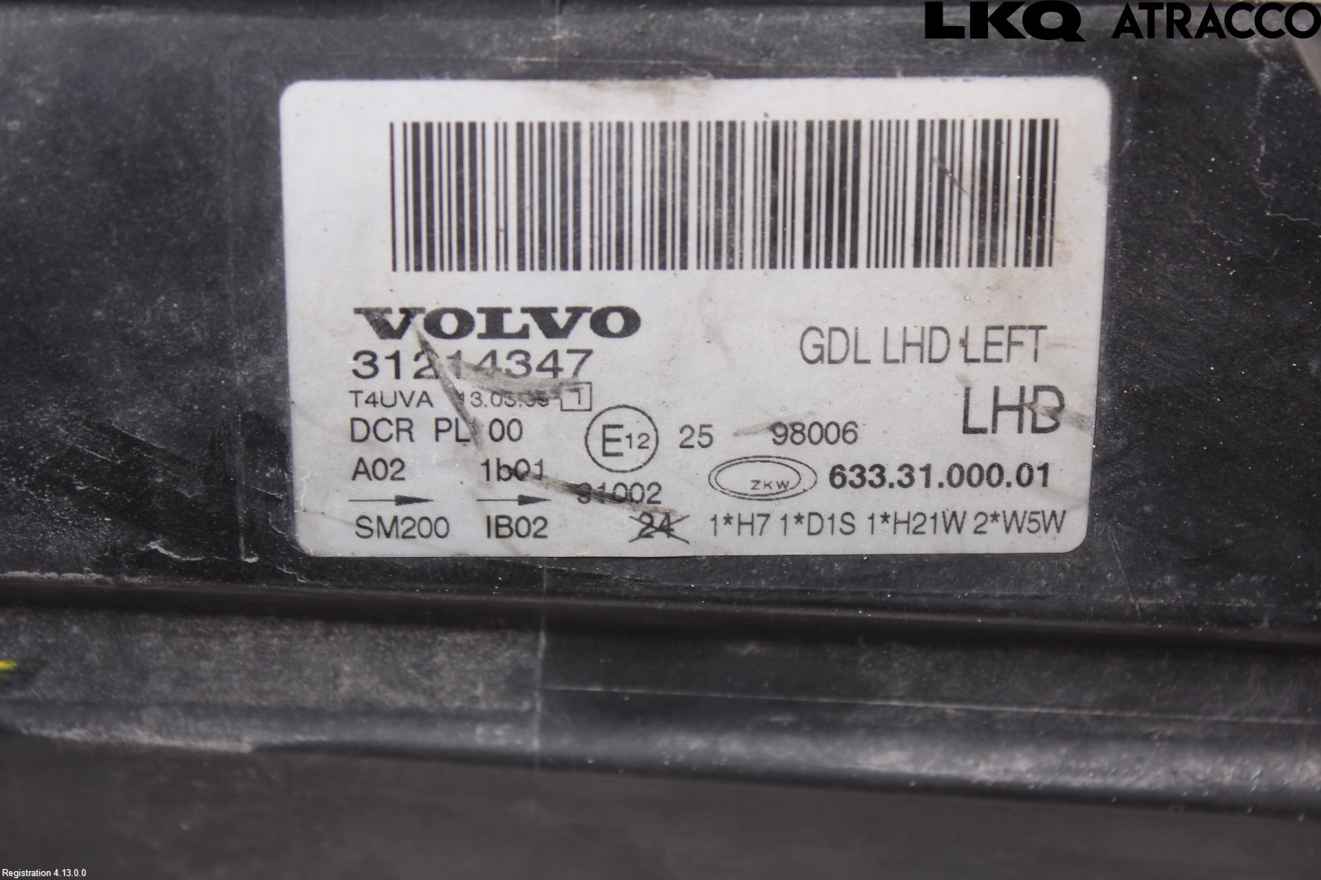 Volvo V70 08-13 Strålkastare Vänster