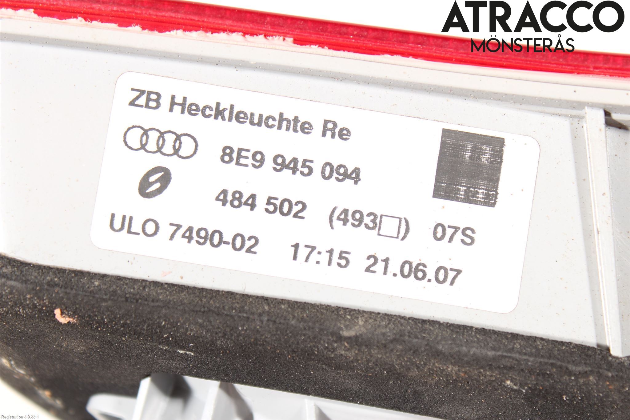 Audi A4/S4 05-07 Bakljus Lucka Hö