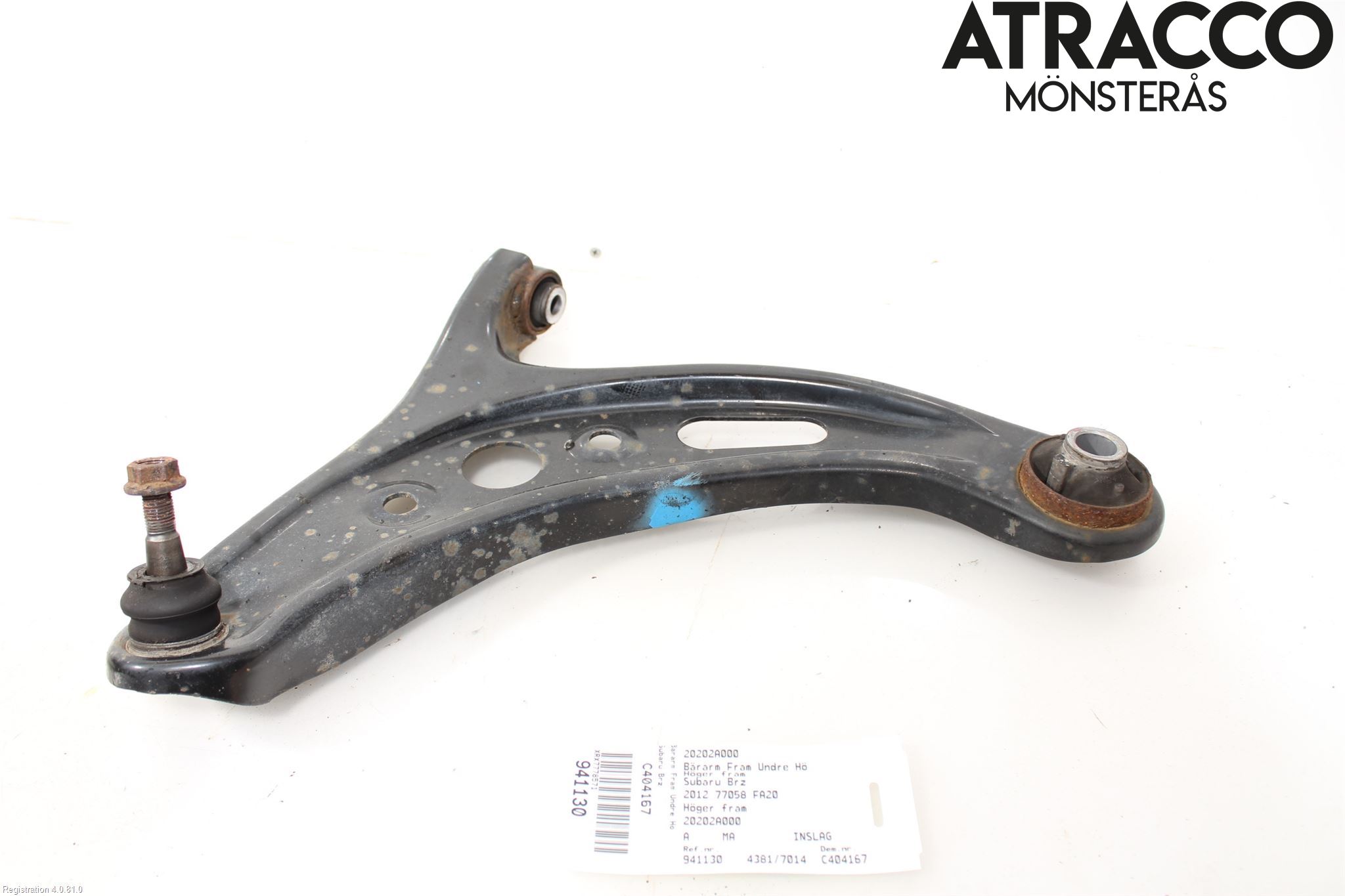 Subaru BRZ Bärarm Fram Undre Hö