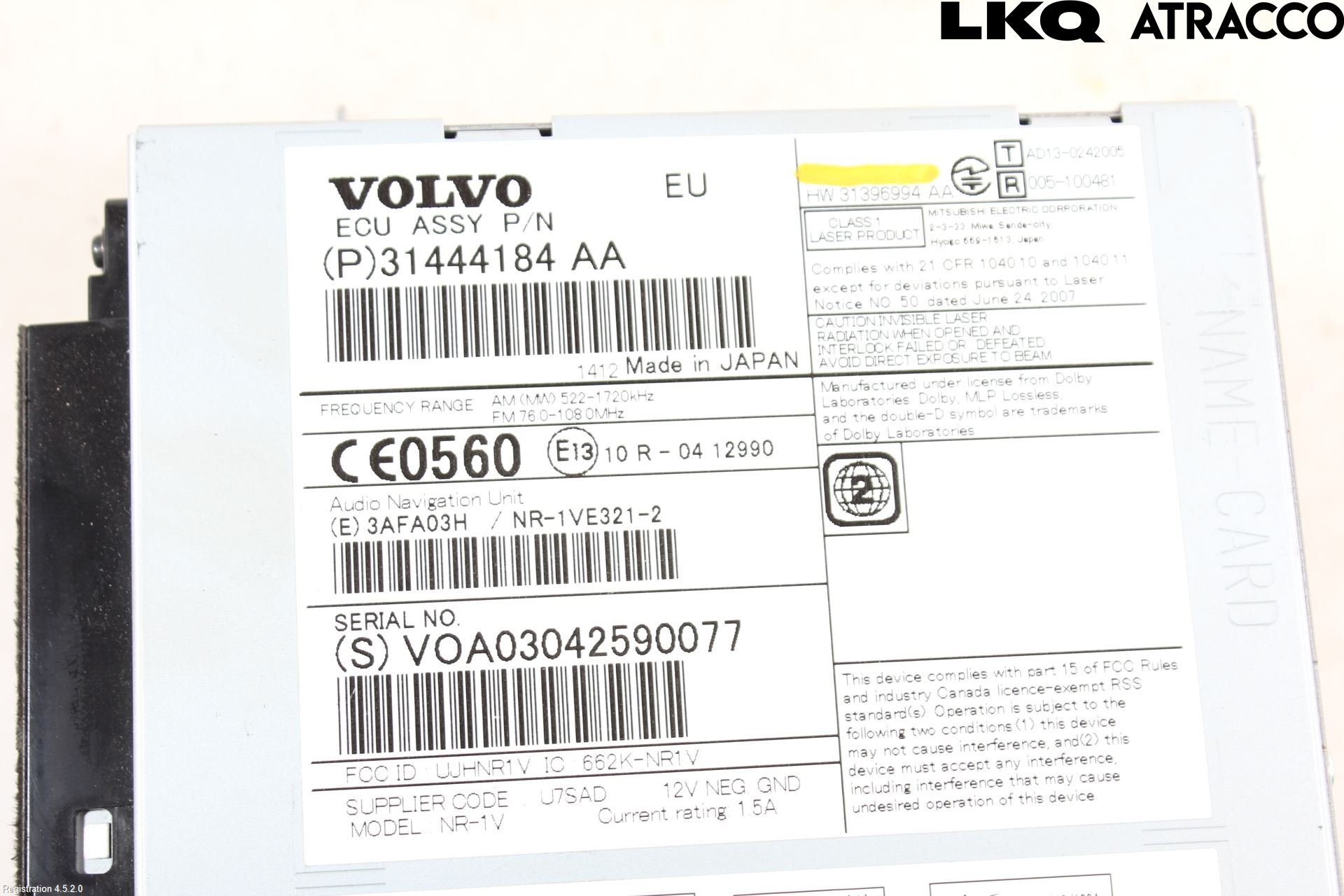 Volvo V60 14-18 Cd Radio - Multimediapanel