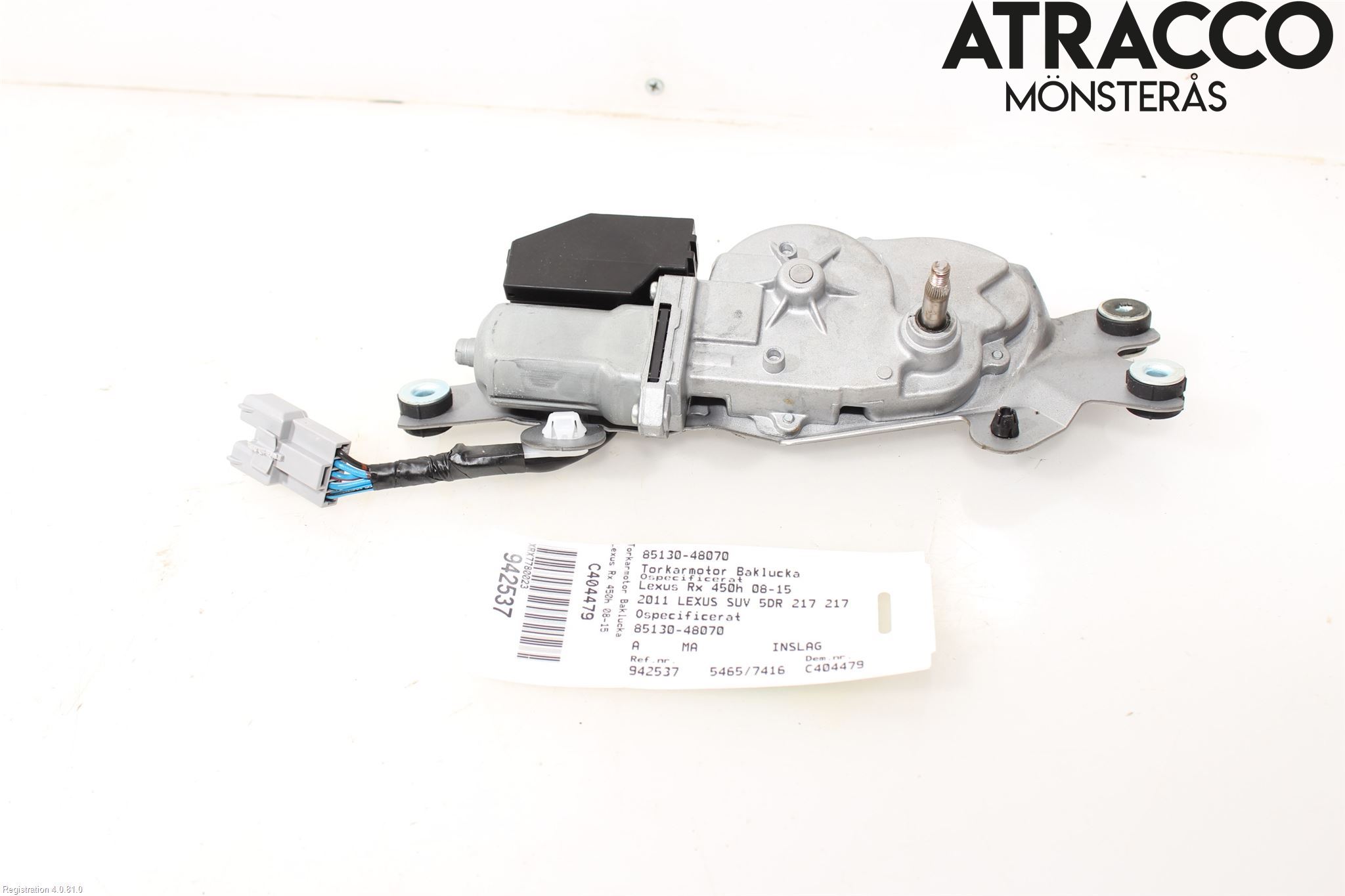 Lexus RX AL10 09-15 Torkarmotor Baklucka