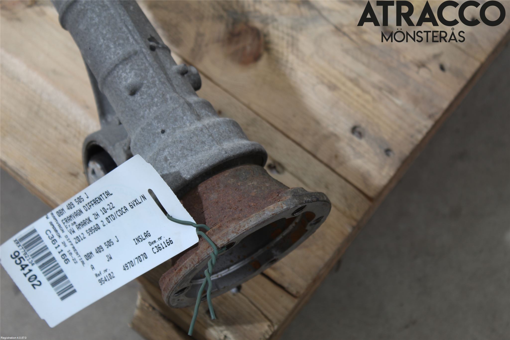 Volkswagen VW AMAROK 2H 10-22 Framvagn Diffrential