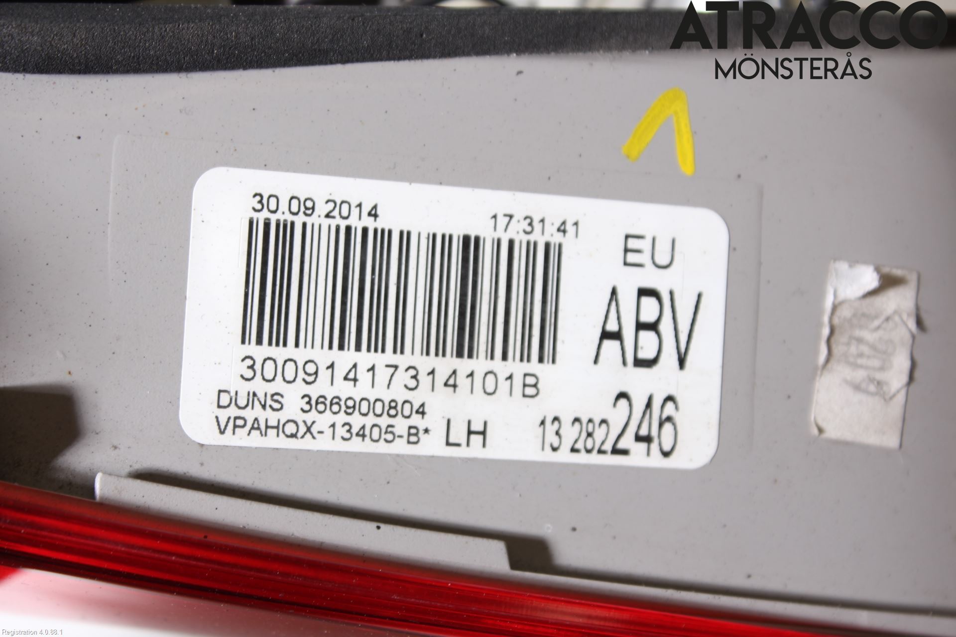 Opel ASTRA J 10-15 Bakljus Lucka Vä