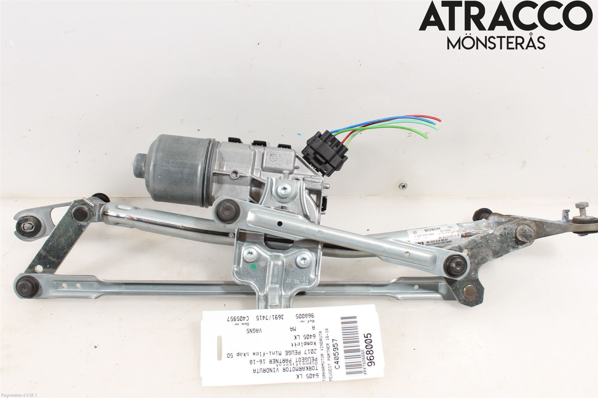 Peugeot PARTNER 16-18 Torkarmotor Vindruta
