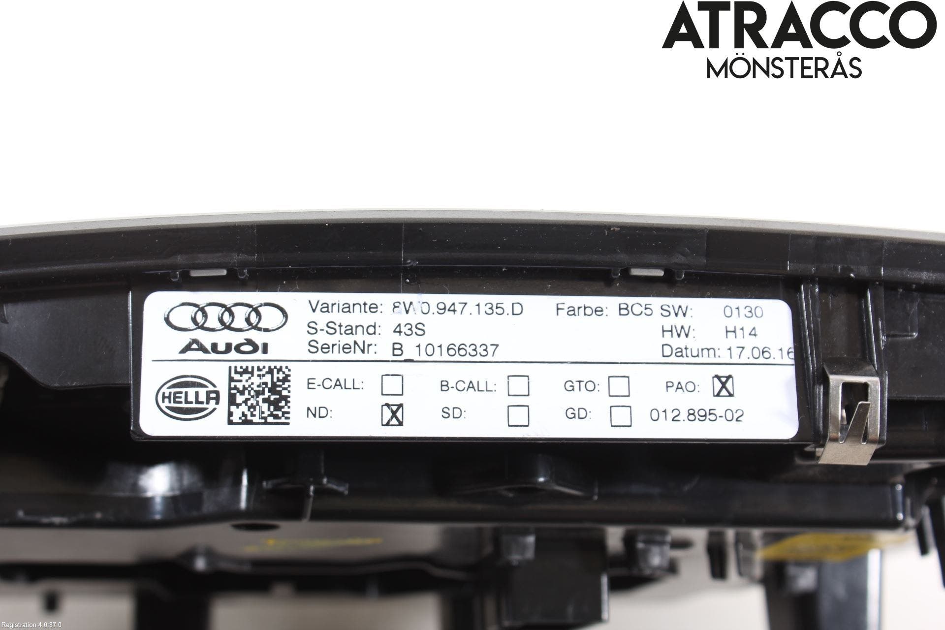 Audi A4/S4 B9 16-19 Innerbelysning