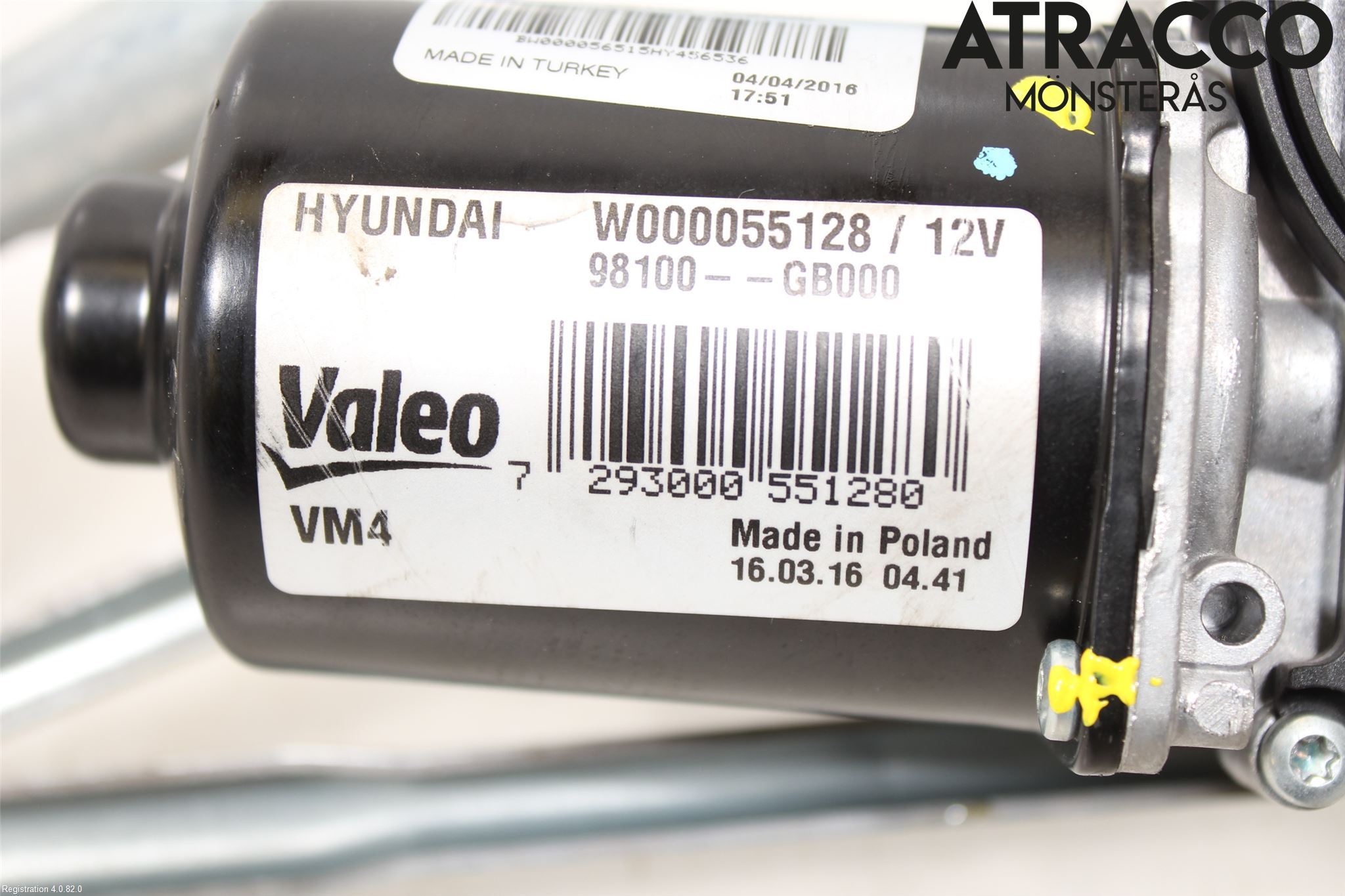Hyundai i20 GB 15-20 Torkarmekanism Vindruta
