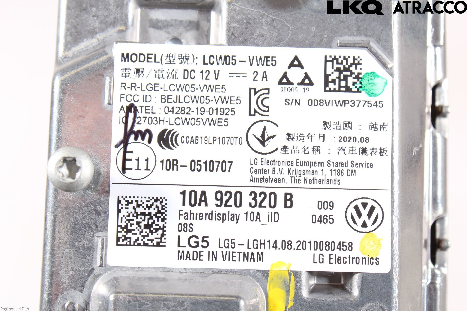 Volkswagen VW ID.3 21- Instrument Komb