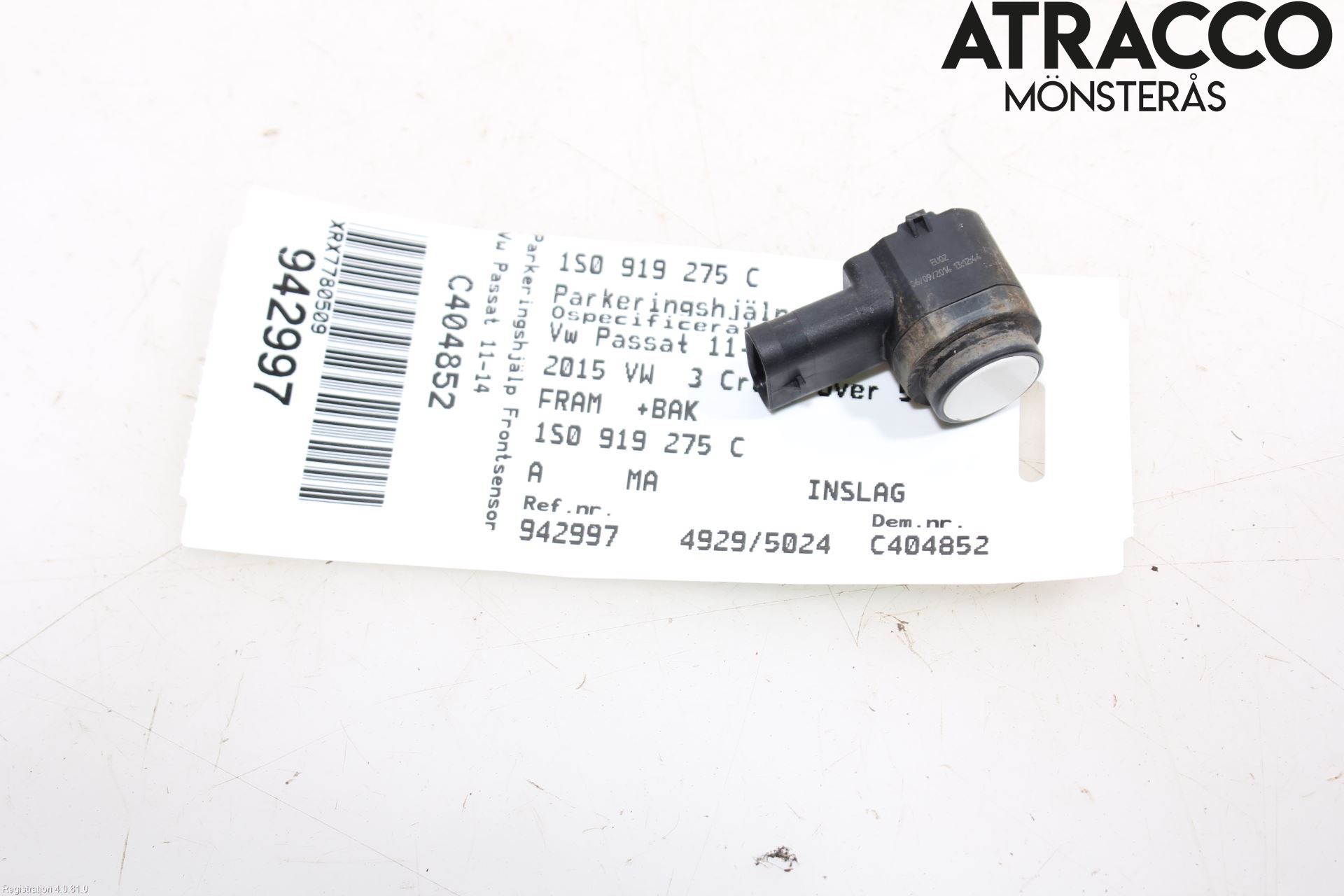 Volkswagen VW PASSAT 11-14 Parkeringshjälp Frontsensor