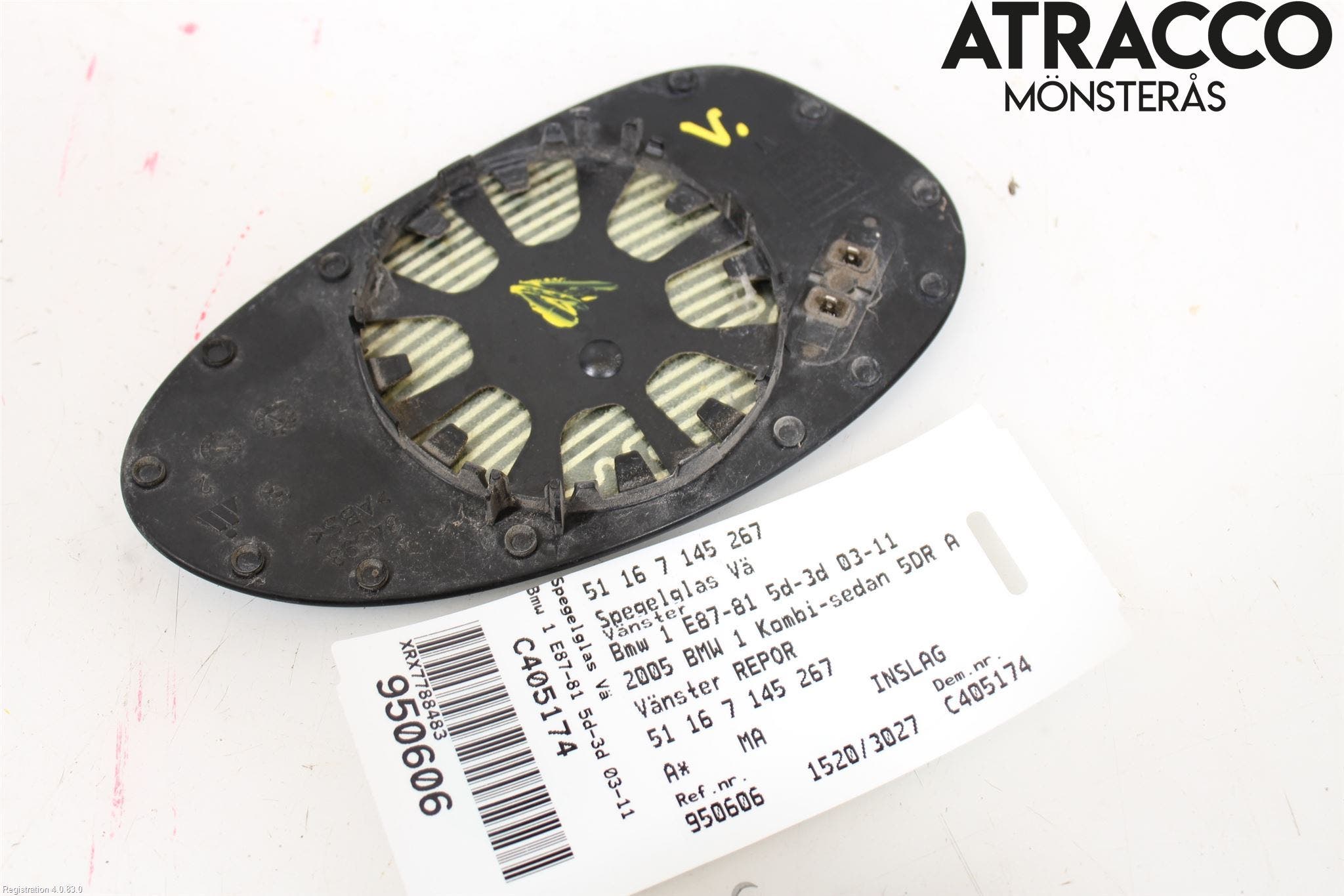 BMW 1 E87/81 5D/3D 03-11 Spegelglas Vä