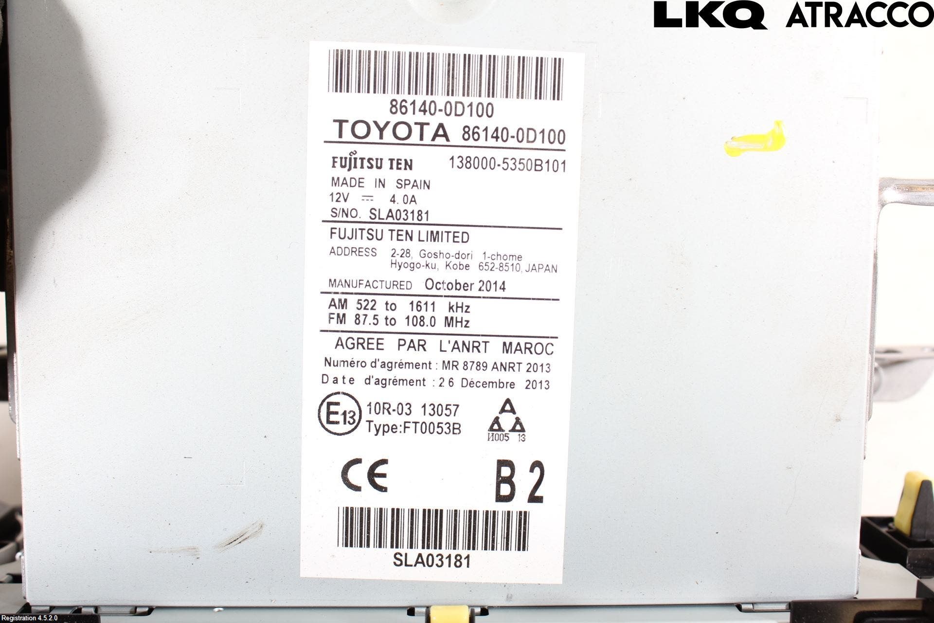 Toyota YARIS XP130 15-20 Cd Radio - Multimediapanel