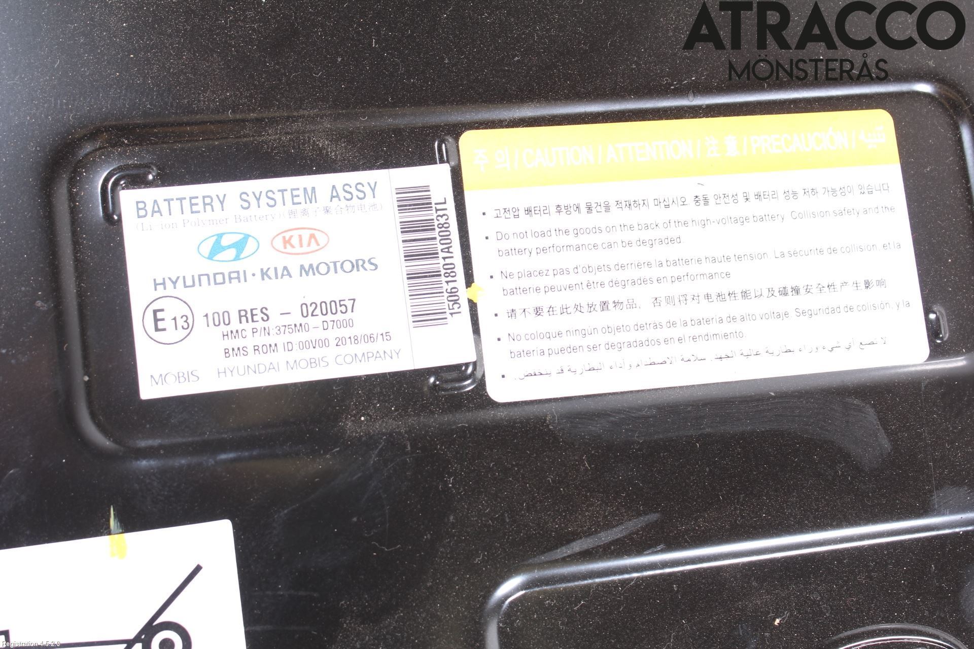 Kia SPORTAGE (QL) 16-21 Batteri Högspänning