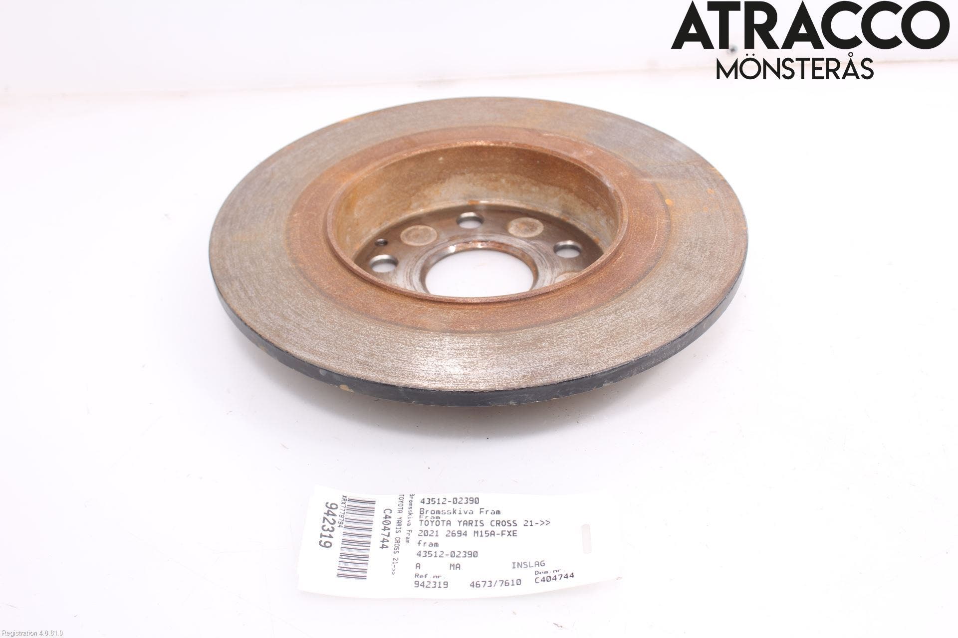 Toyota YARIS CROSS XP21 21- Bromsskiva Fram