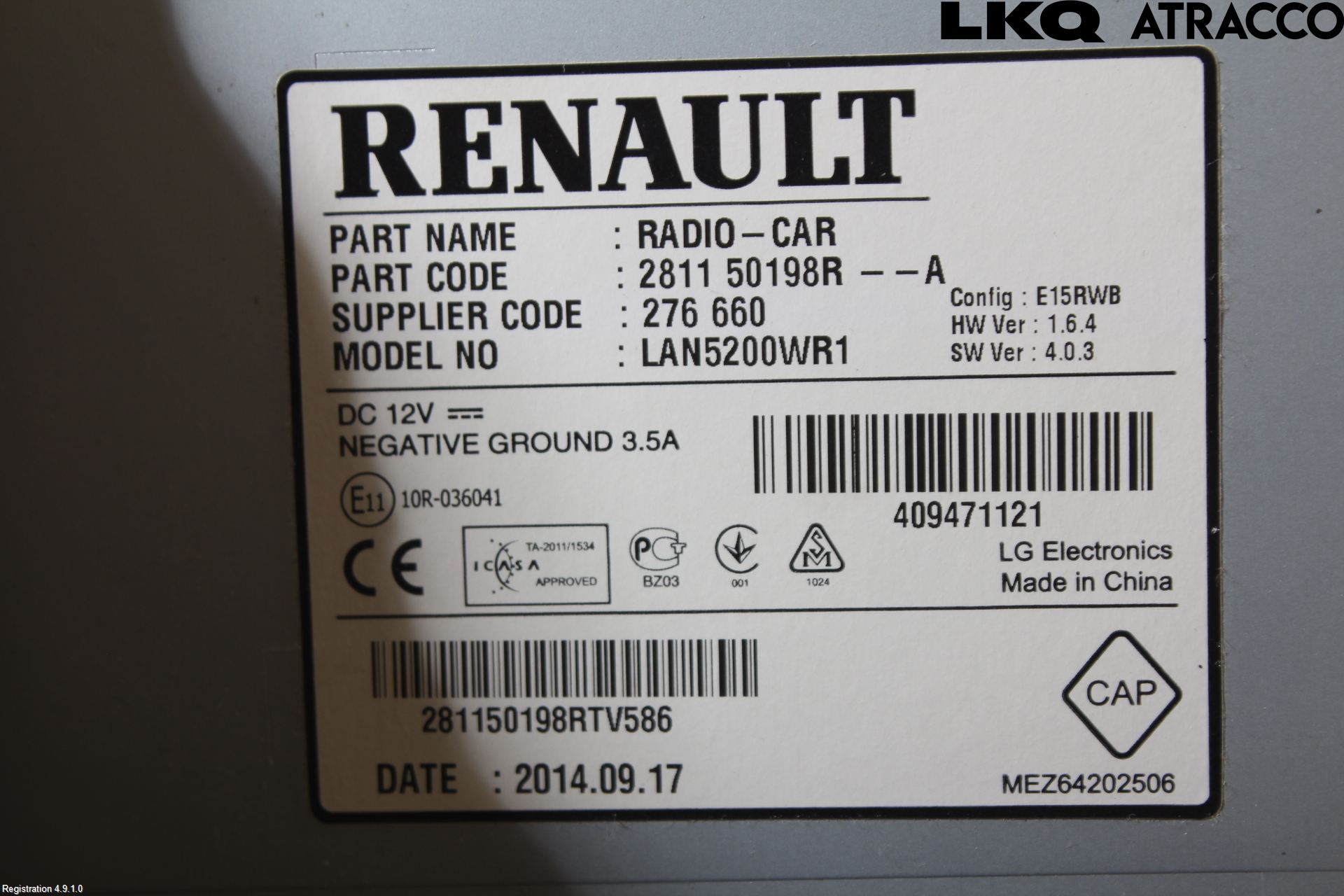 Opel VIVARO 15-19 Multifunktionsdisplay