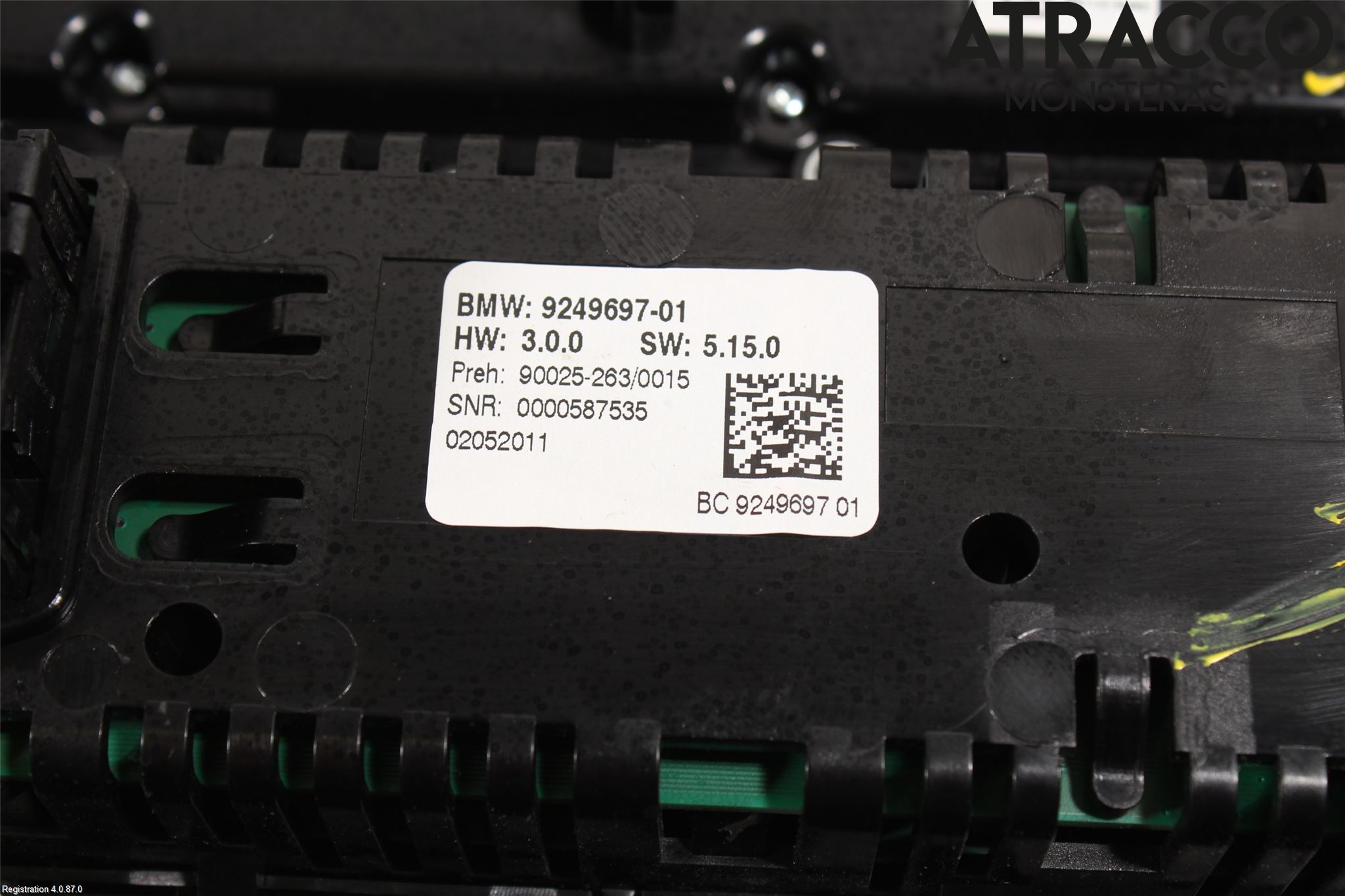 BMW 5 F10/F11/F18 09-17 Ac Styrenhet Ac Manöveren