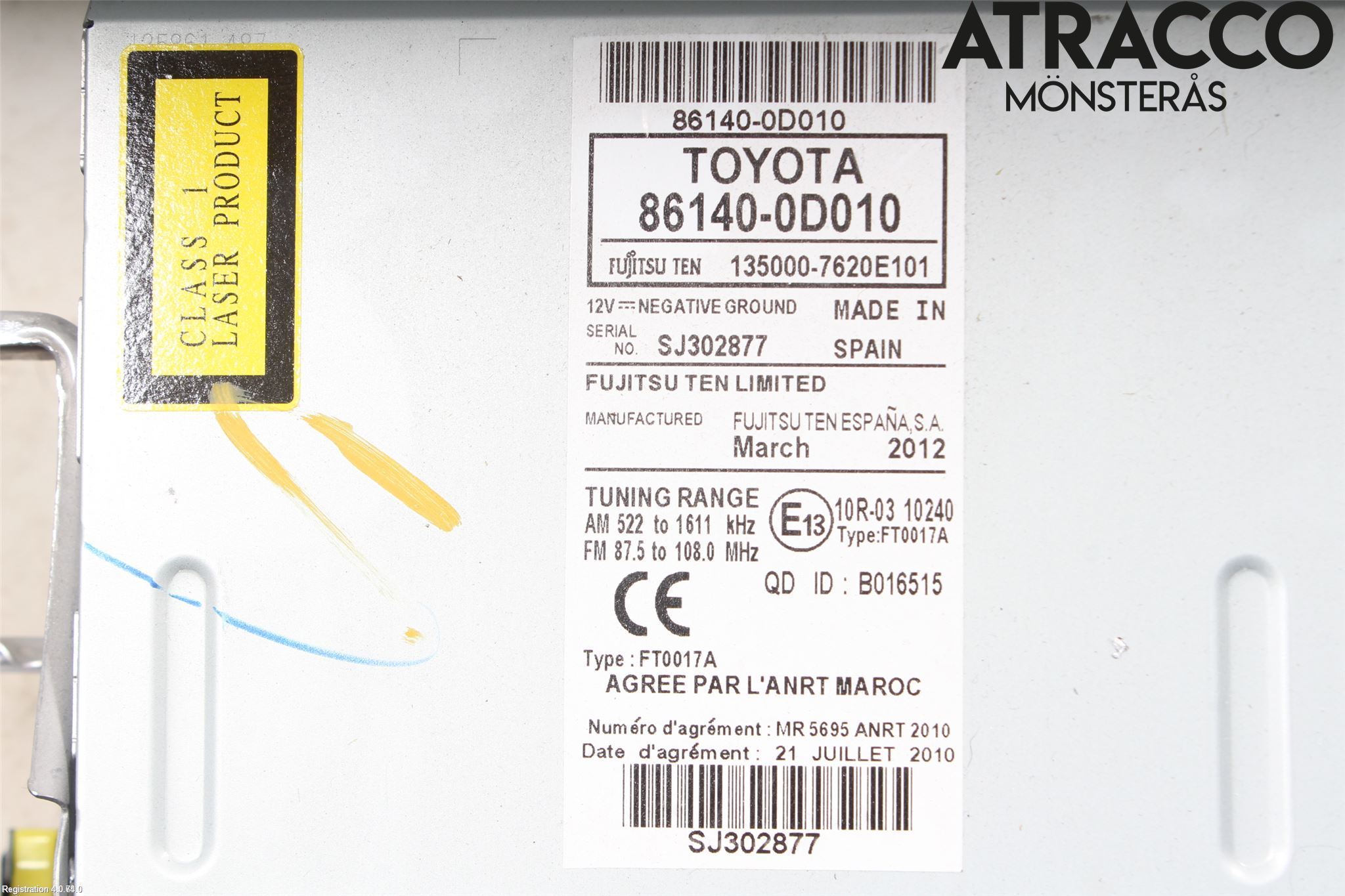 Toyota YARIS XP130 12-14 Radio