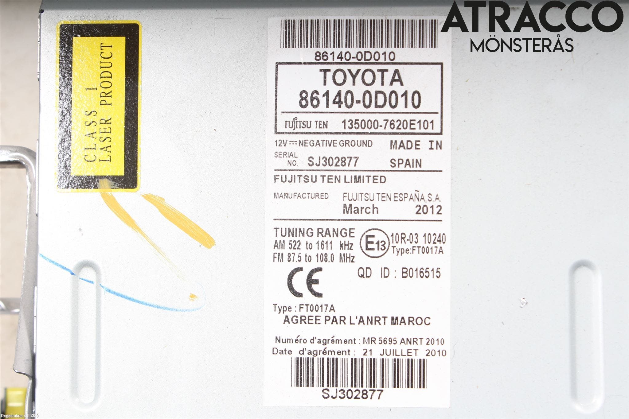 Toyota YARIS XP130 12-14 Radio