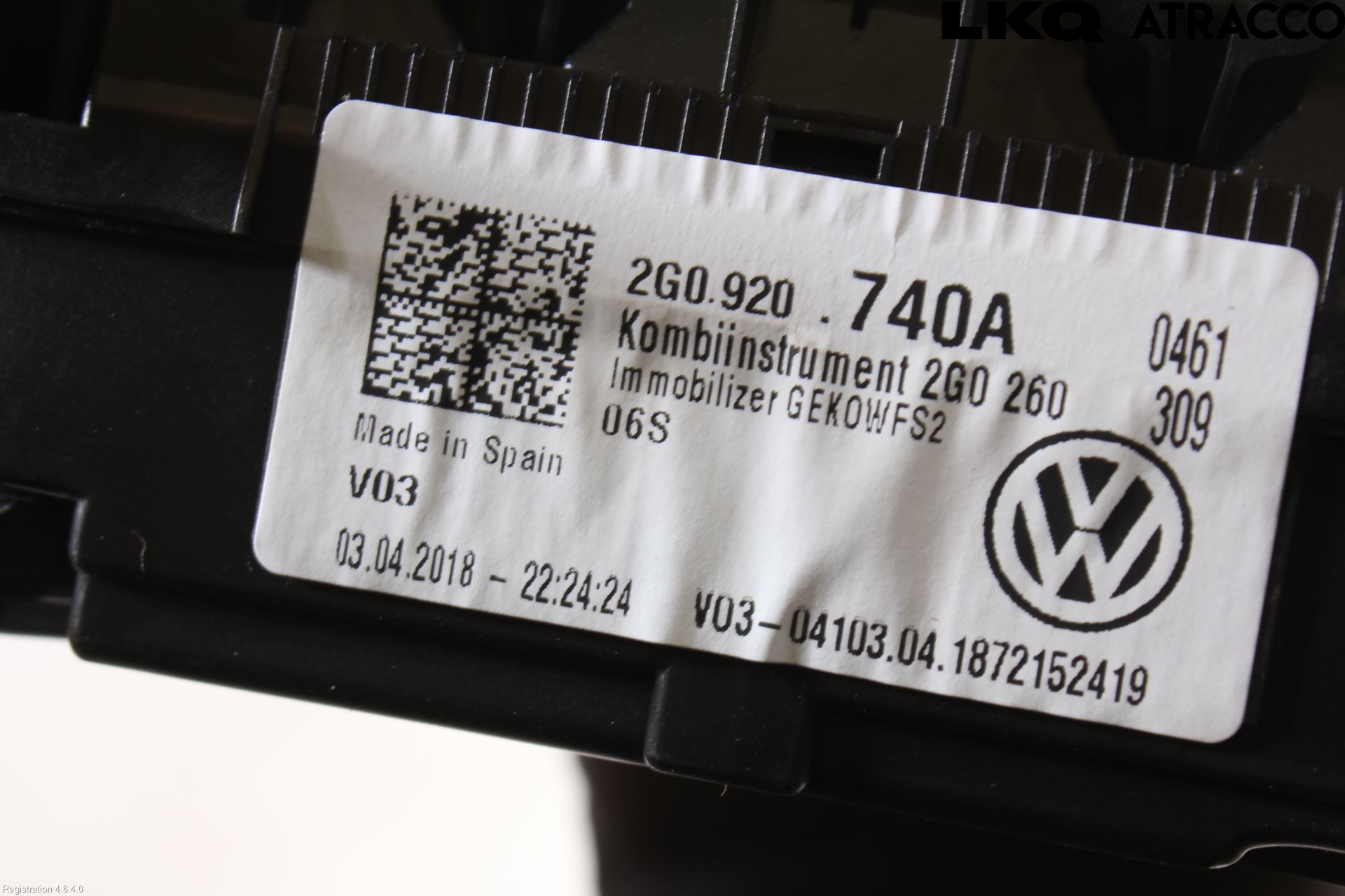 Volkswagen VW POLO VI 18->> Instrument Komb