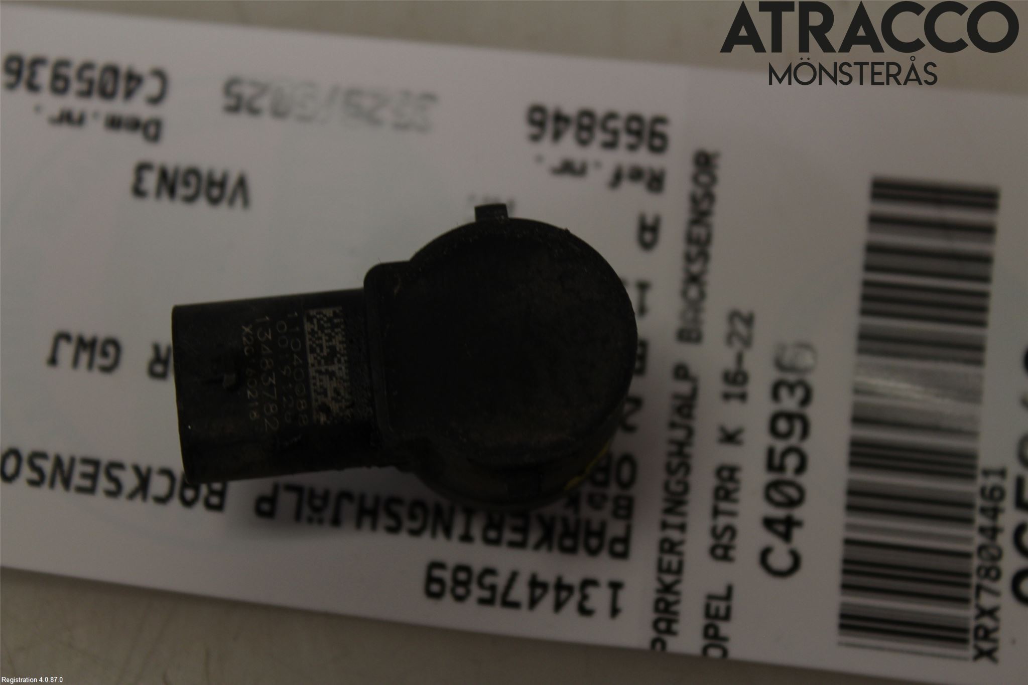 Opel ASTRA K 16-22 Parkeringshjälp Backsensor