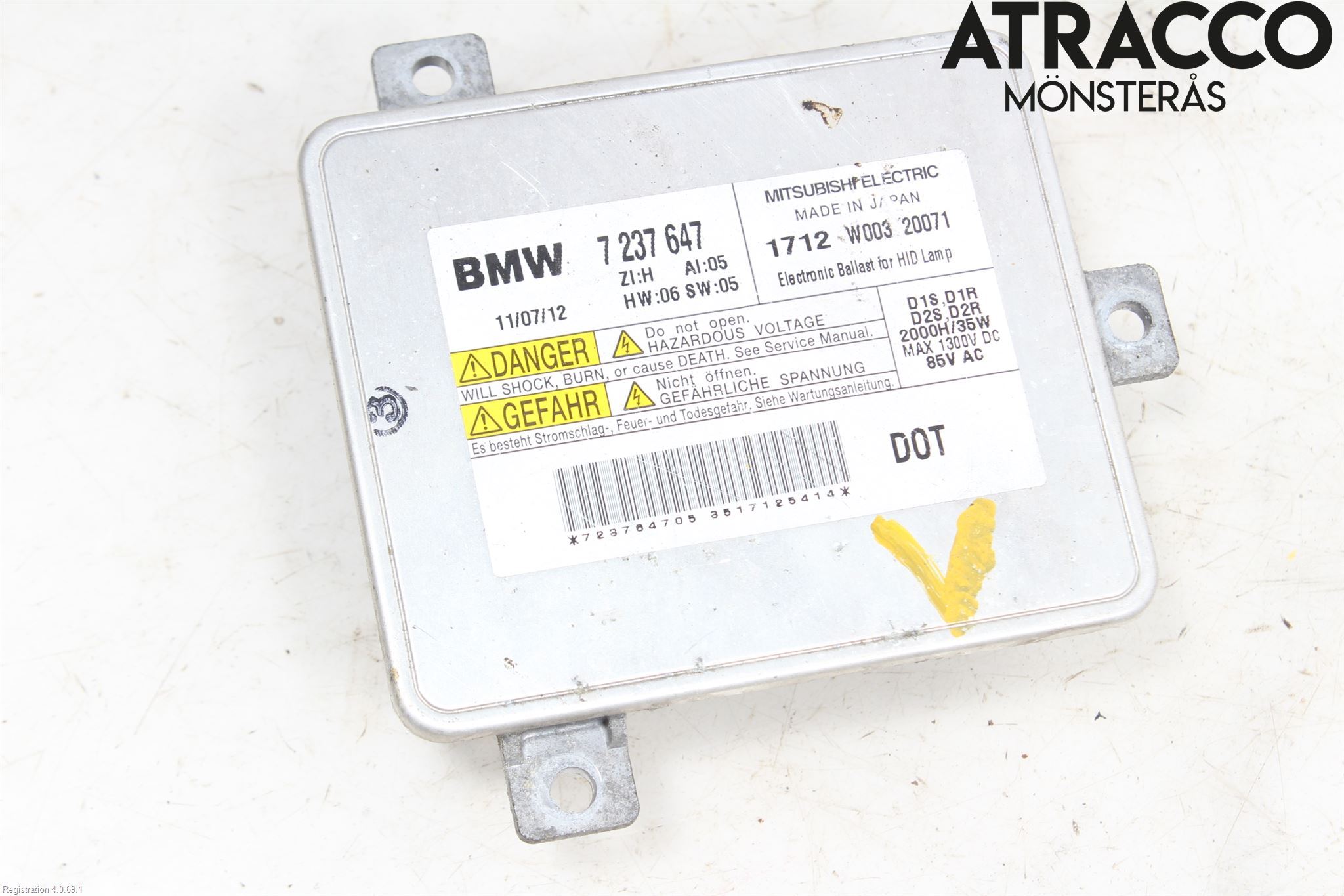 BMW 5 F10/F11/F18 09-17 Styrenhet Strålkastare