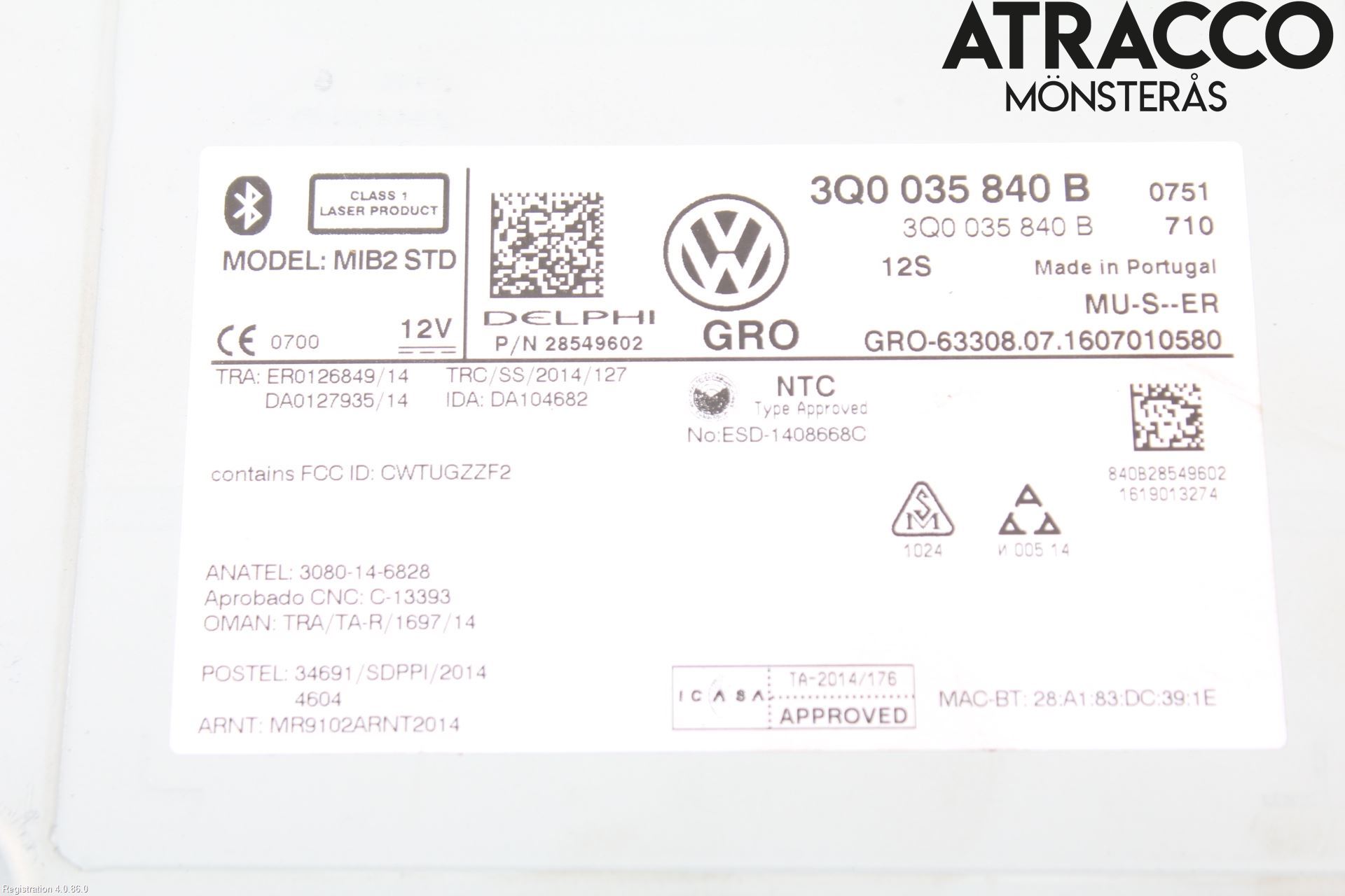 Volkswagen VW TIGUAN 16-24 Radio