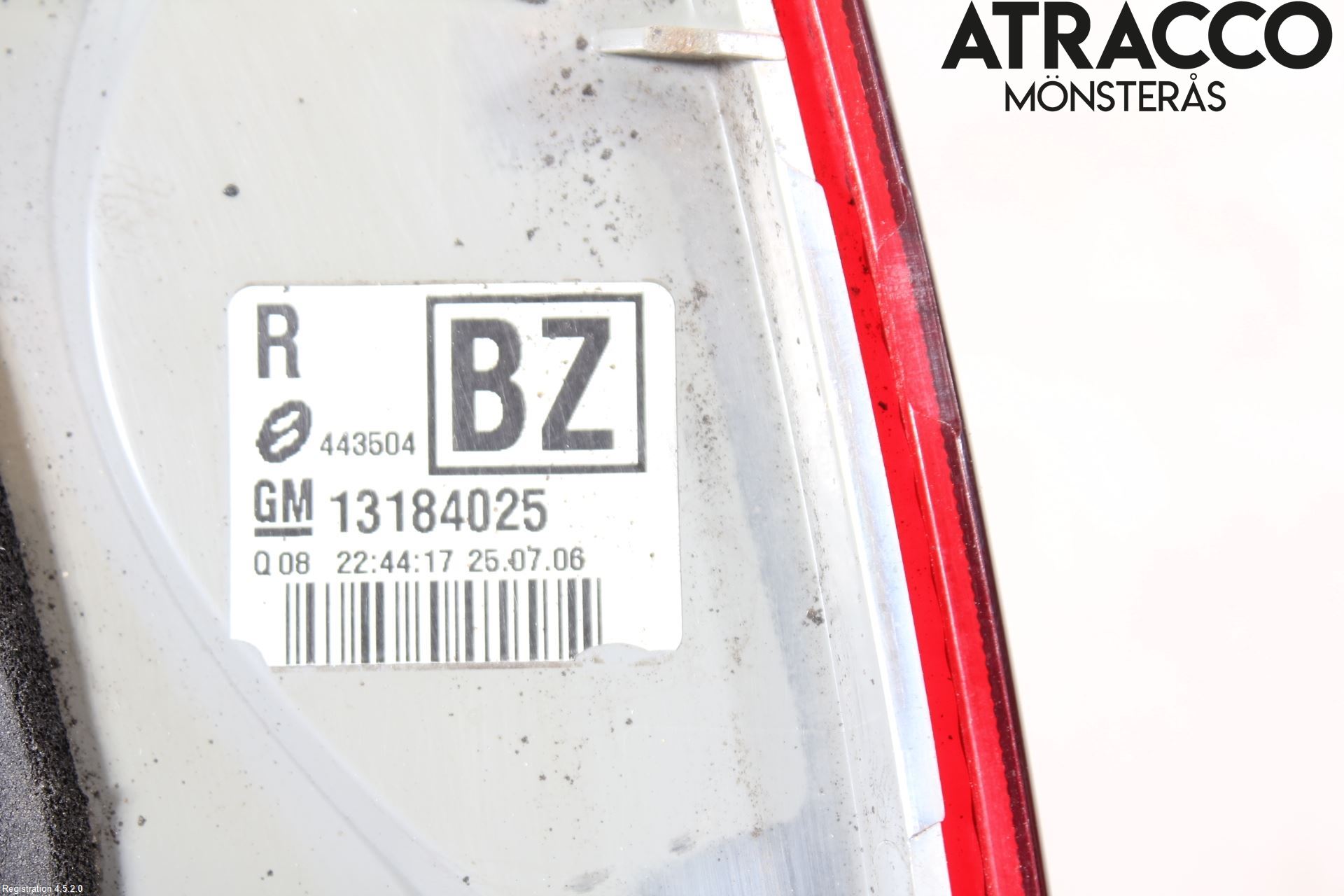 Opel VECTRA C 06-08 Bakljus Lucka Hö