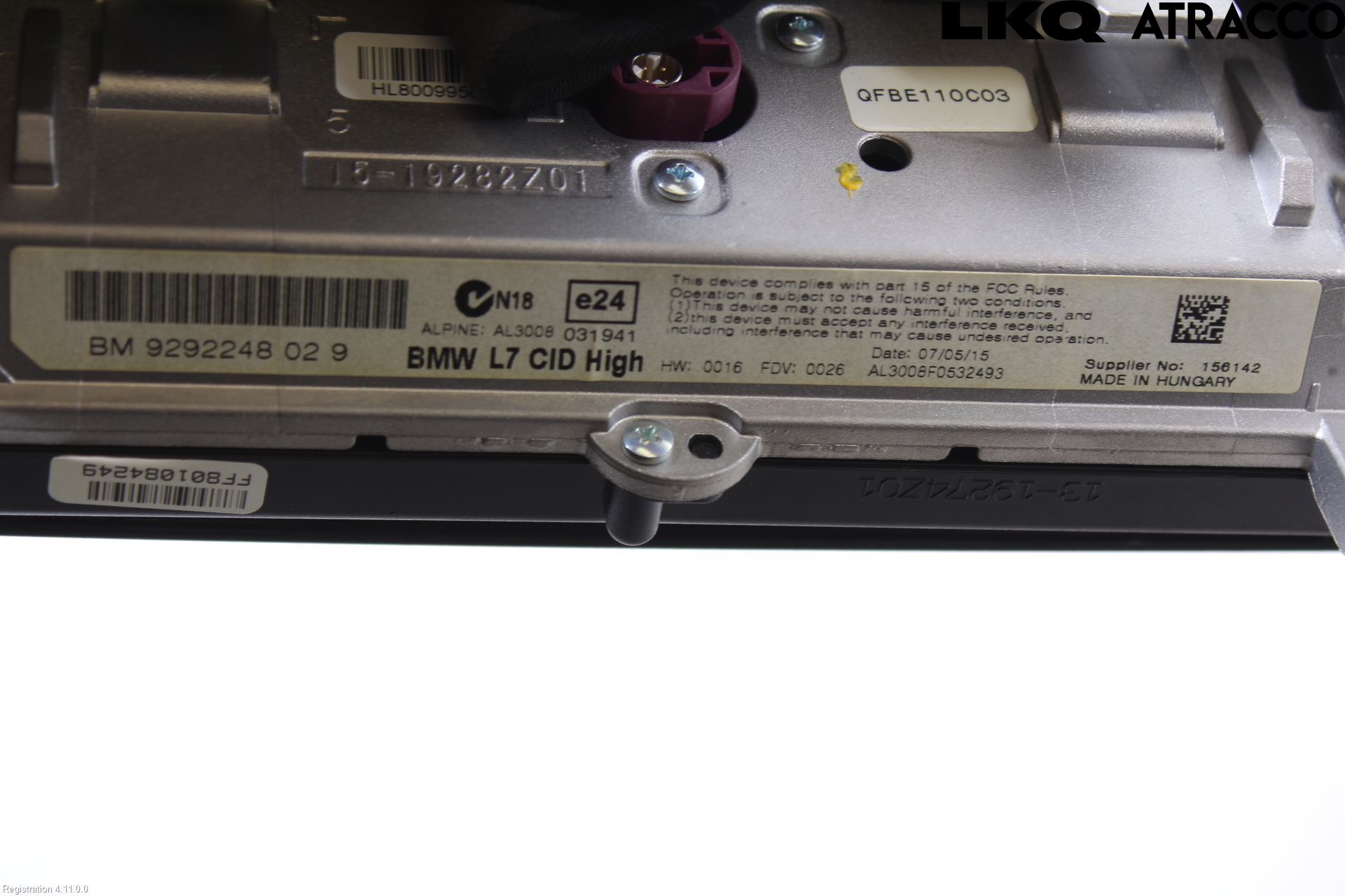 BMW 3 F30/F31/F80 12-19 Multifunktionsdisplay