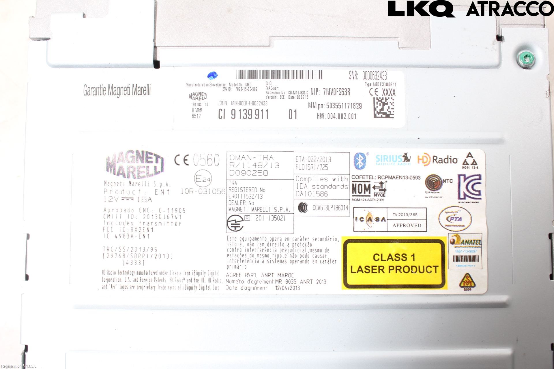 BMW 1 F20/F21 11-19 Cd Radio - Multimediapanel