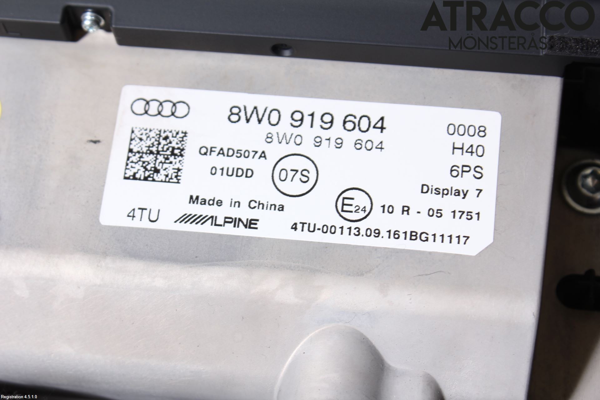 Audi A4/S4 B9 16-19 Multifunktionsdisplay