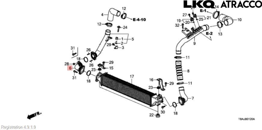 Honda CIVIC 17-22 Laddluft-Intercoolerrör