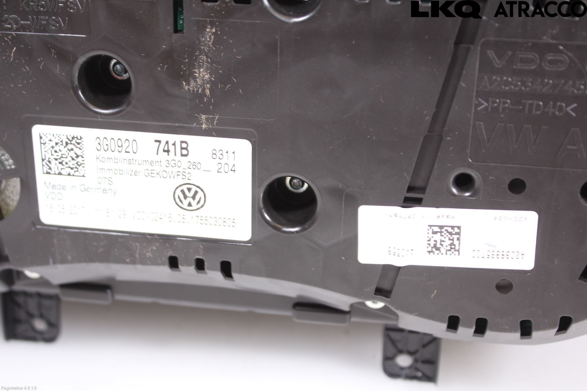 Volkswagen VW PASSAT 15-19 Instrument Komb
