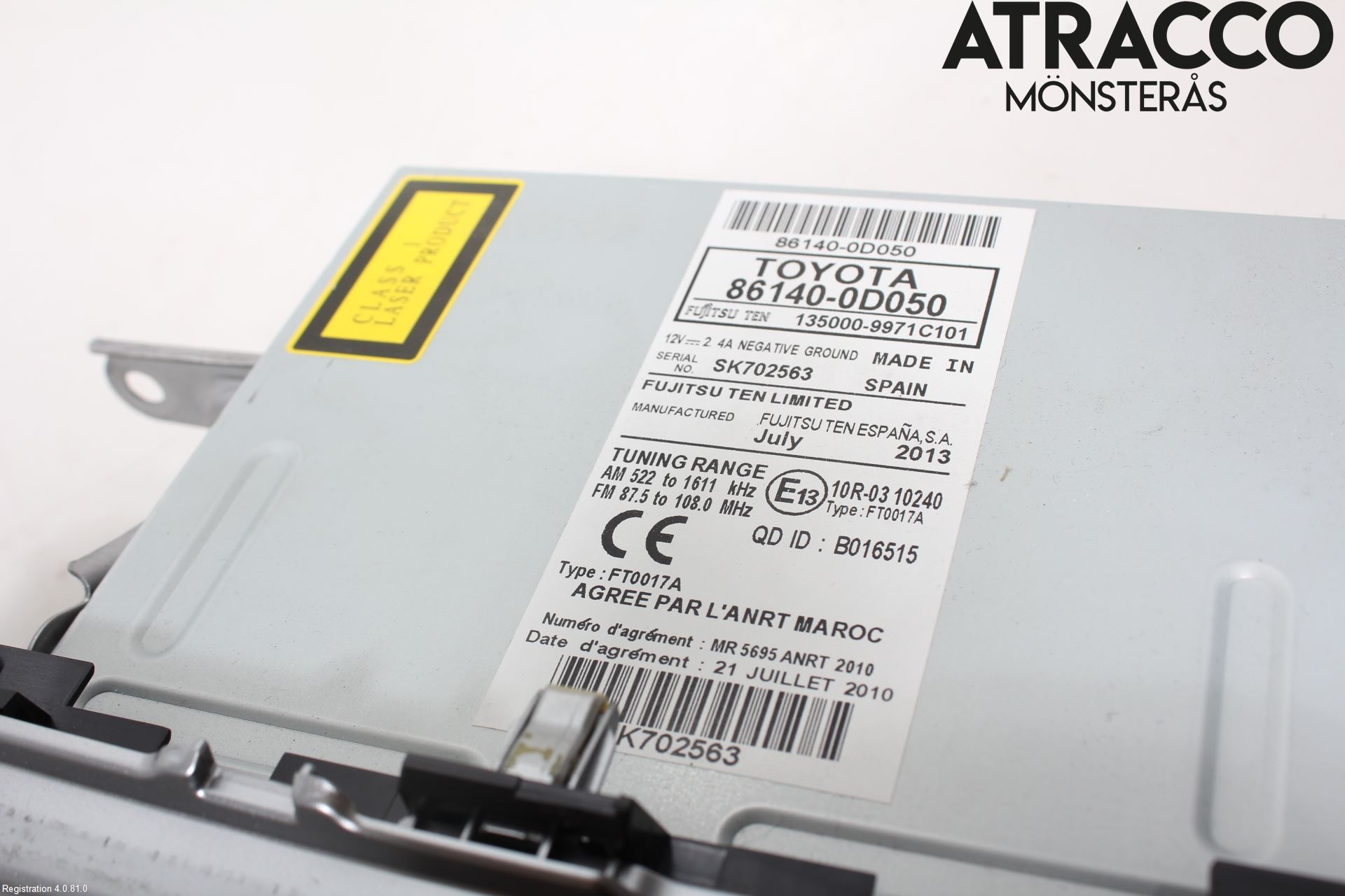 Toyota YARIS XP130 12-14 Cd Radio - Multimediapanel