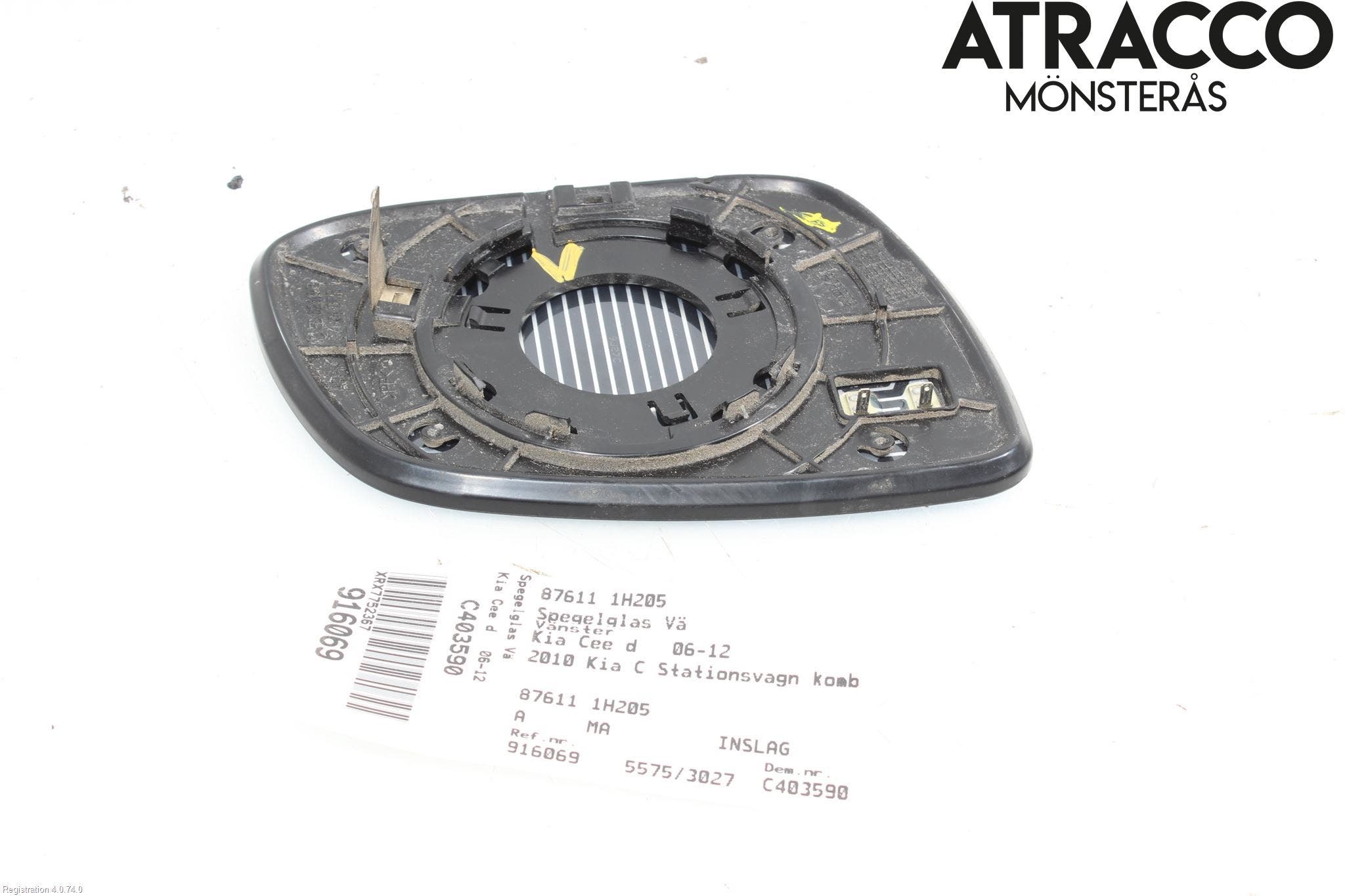 Kia CEED 06-12 Spegelglas Vä