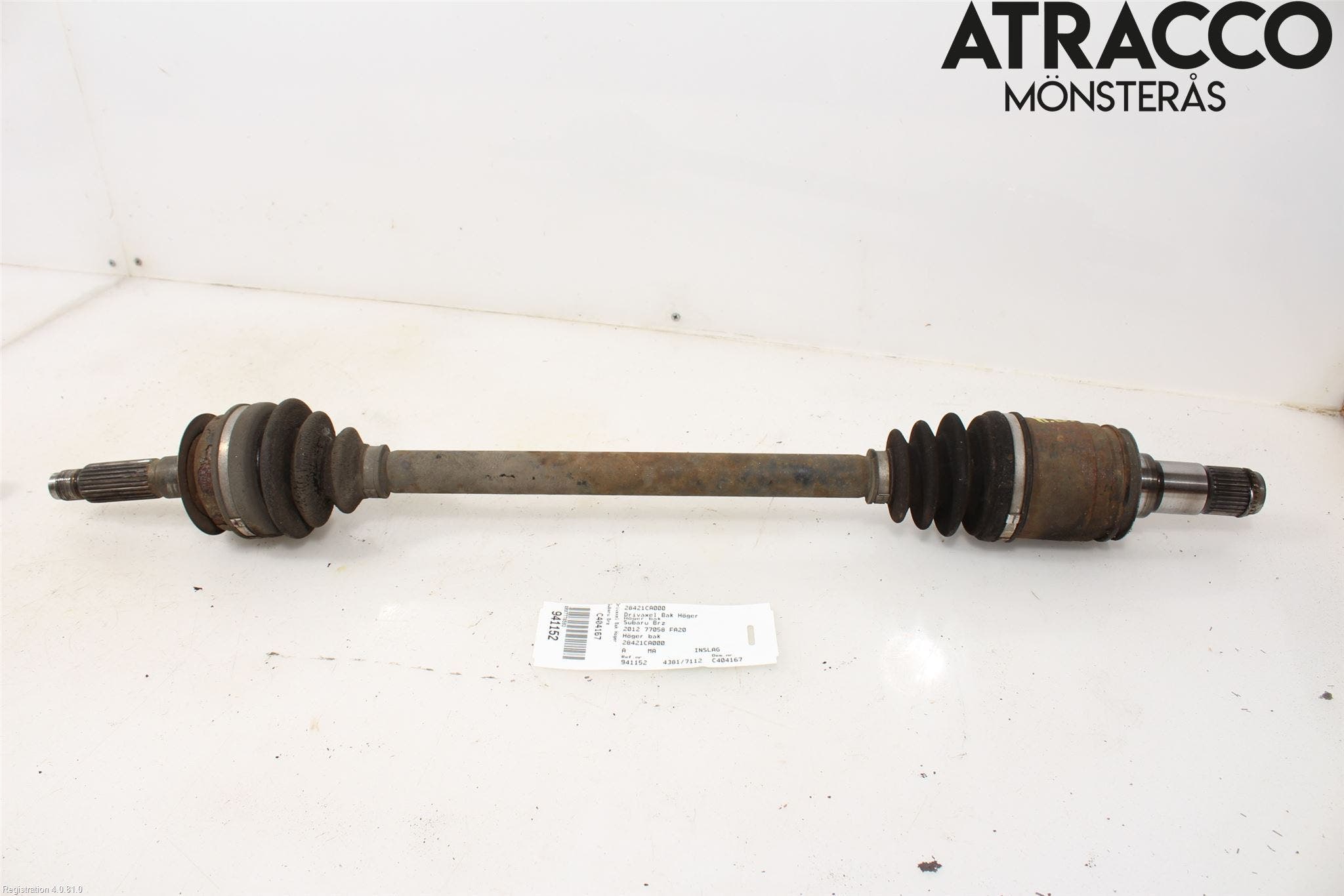 Subaru BRZ Drivaxel Bak Höger