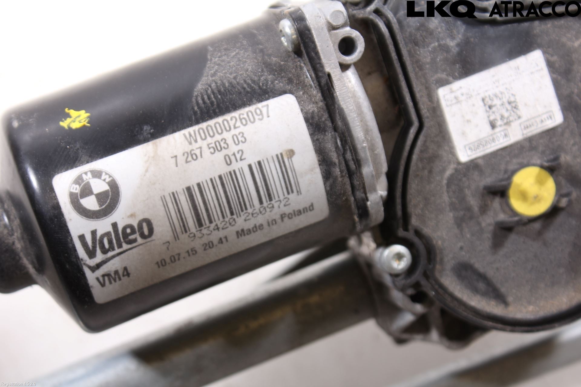 BMW 3 F30/F31/F80 12-19 Torkarmotor Vindruta