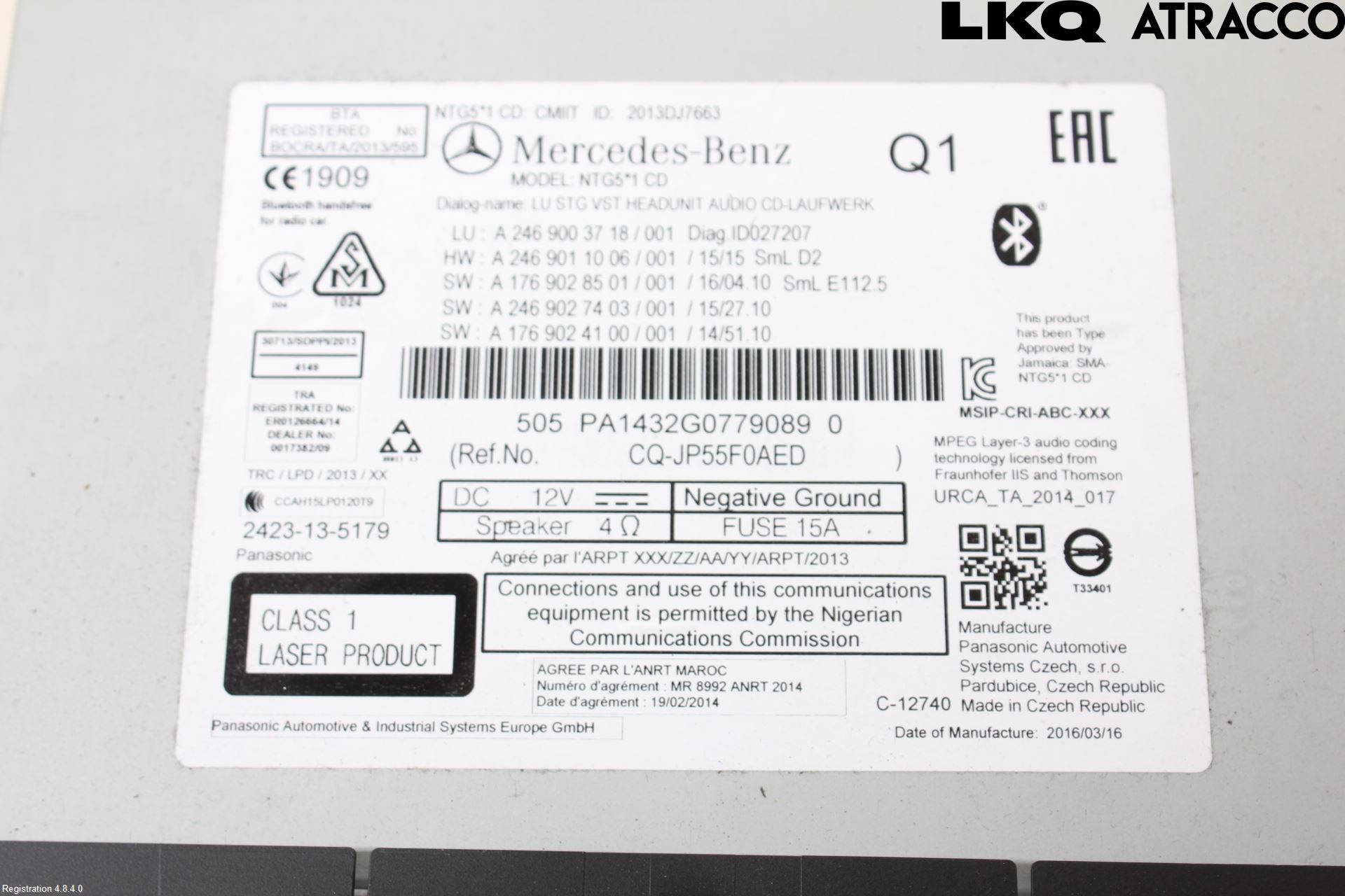 Mercedes-Benz MB CLA-KLASS (C117/X117) 13-19 Cd Radio - Multimediapanel
