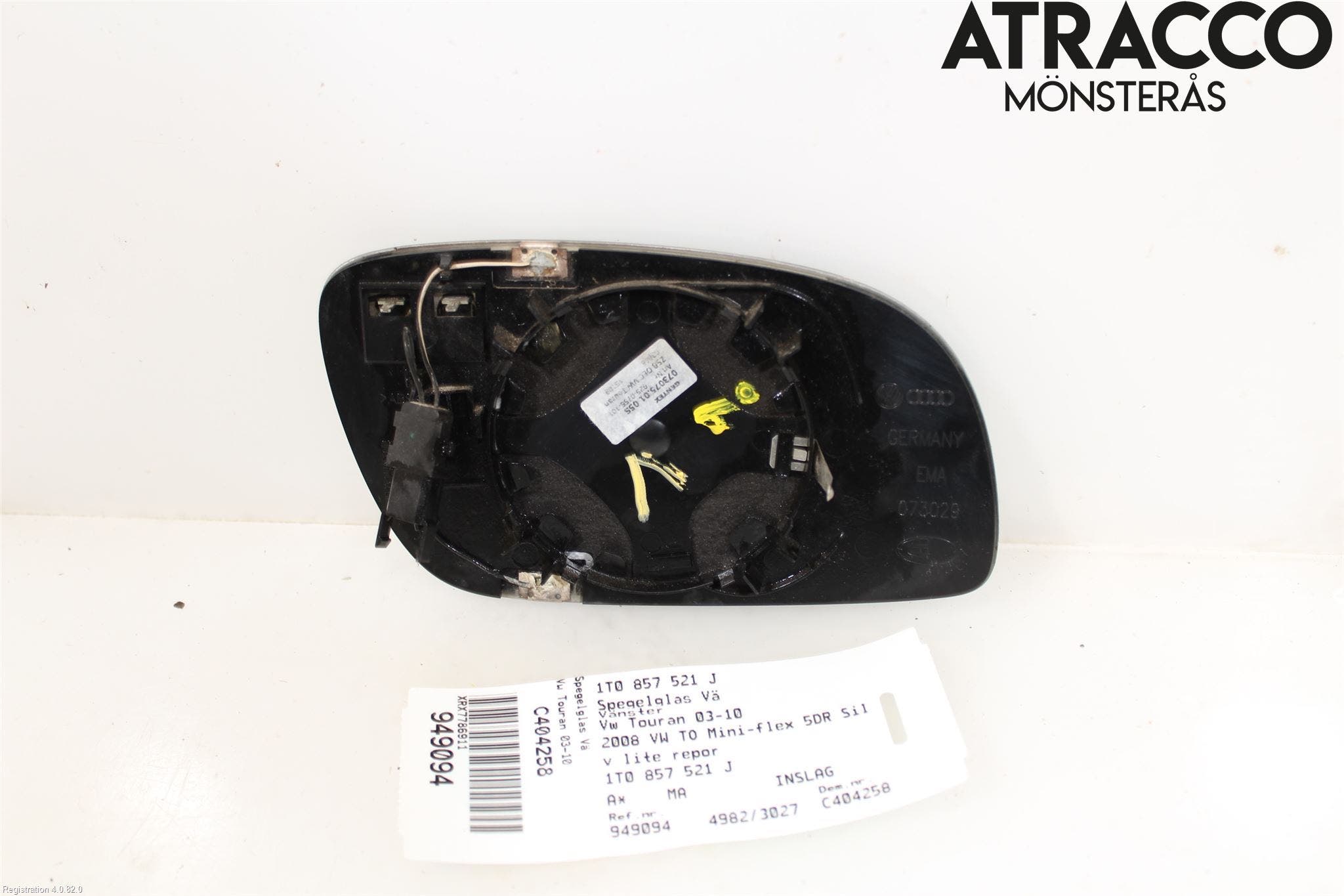 Volkswagen VW TOURAN 03-10 Spegelglas Vä