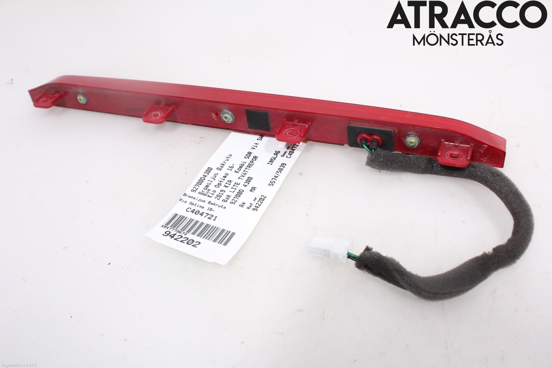 Kia OPTIMA 16-20 Bromsljus Bakruta