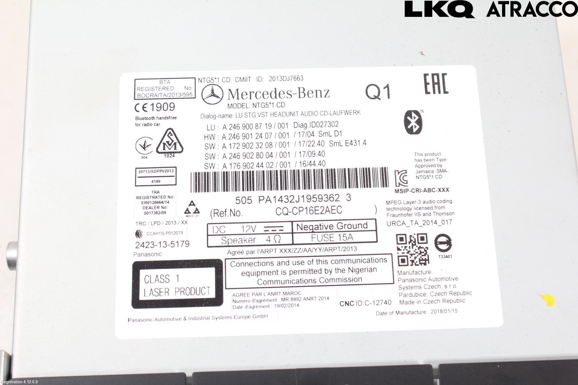 Mercedes-Benz MB CLA-KLASS (C117/X117) 13-19 Cd Radio - Multimediapanel