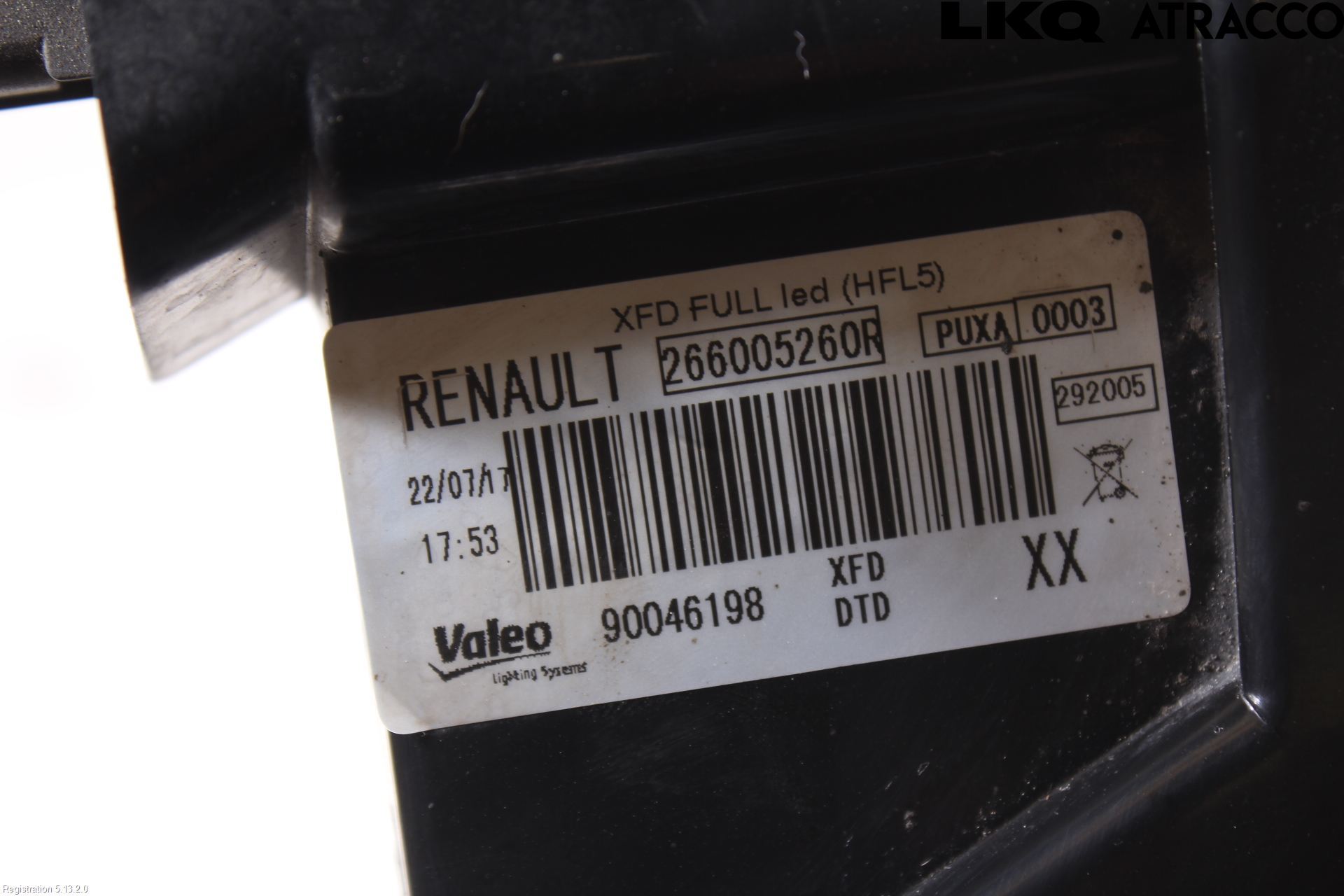 Renault TALISMAN 16-20 Positionsljus Fram Hö