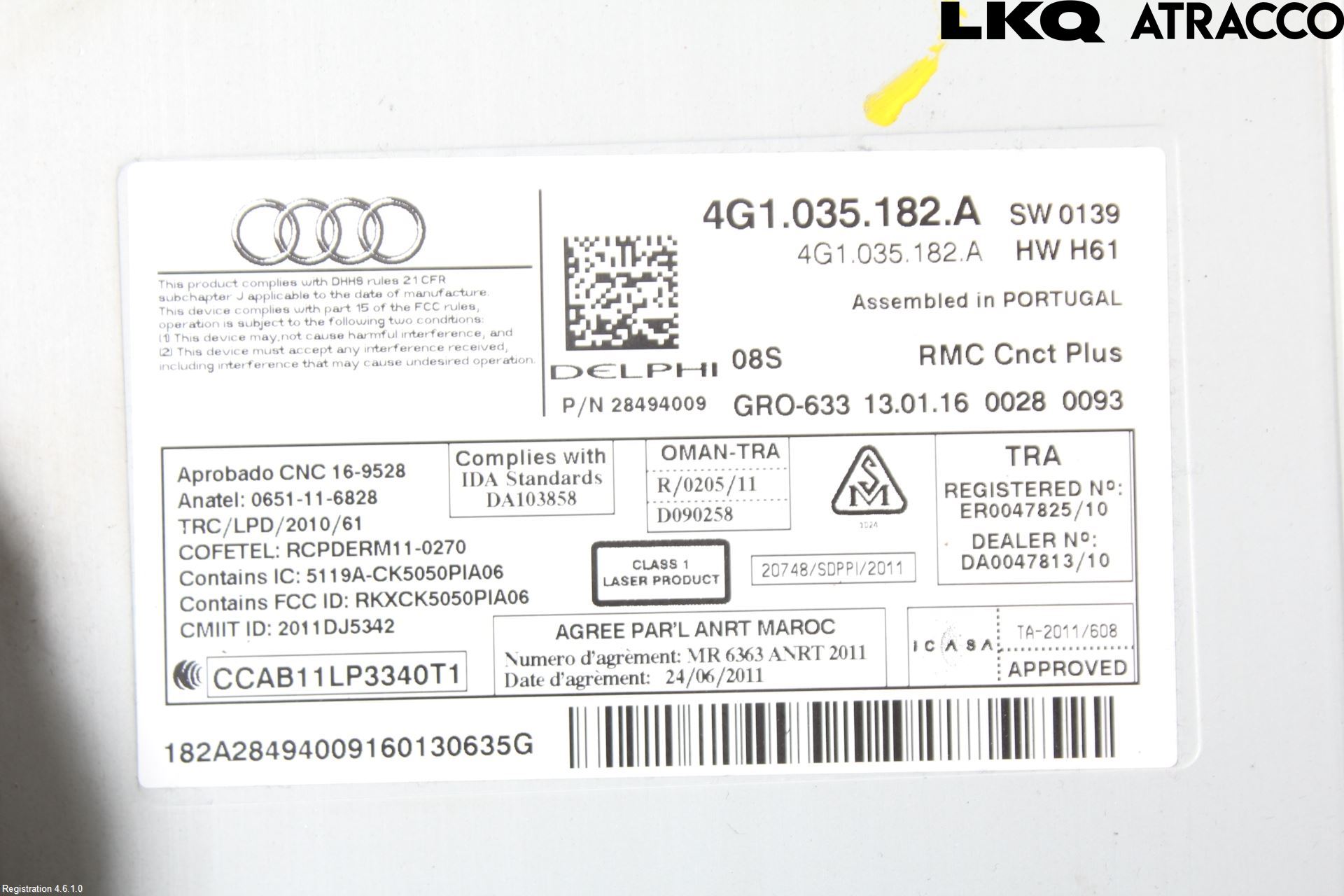 Audi A6/S6 4G 11-18 Cd Radio - Multimediapanel