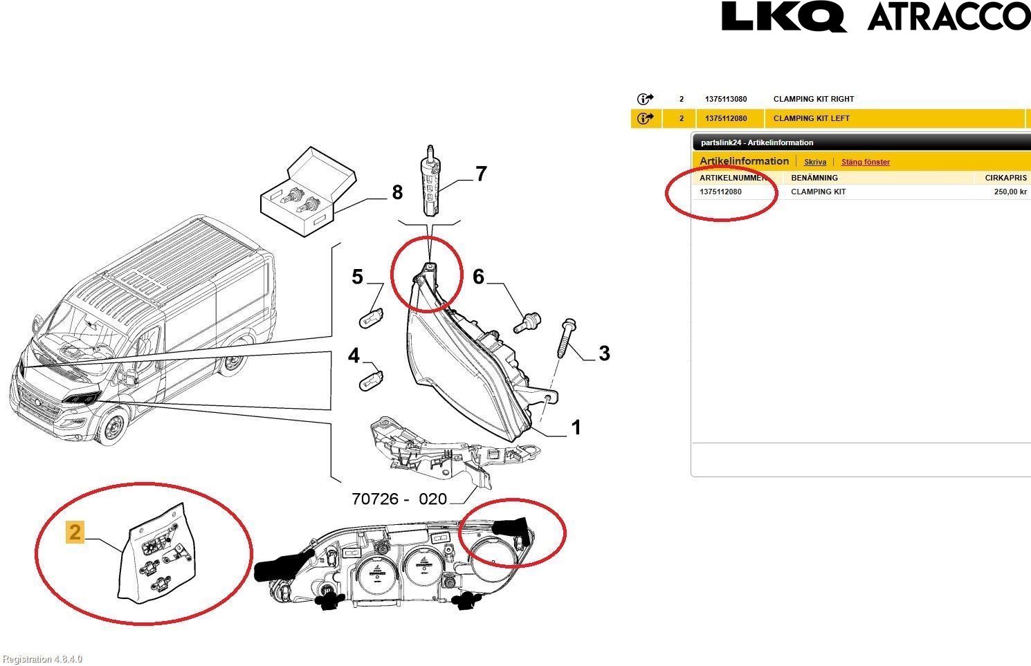 Fiat DUCATO 15-23 Strålkastare Vänster