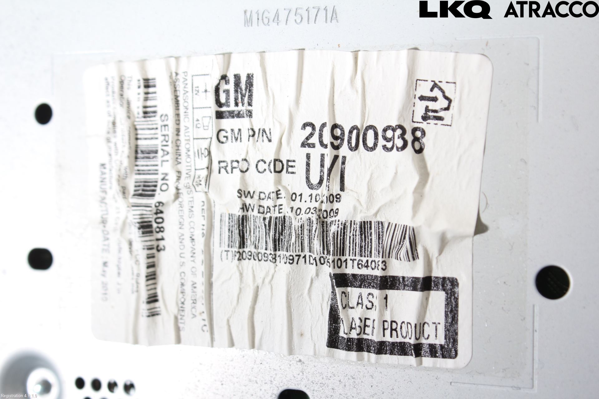 GM CHEVROLET CRUZE Cd Radio - Multimediapanel