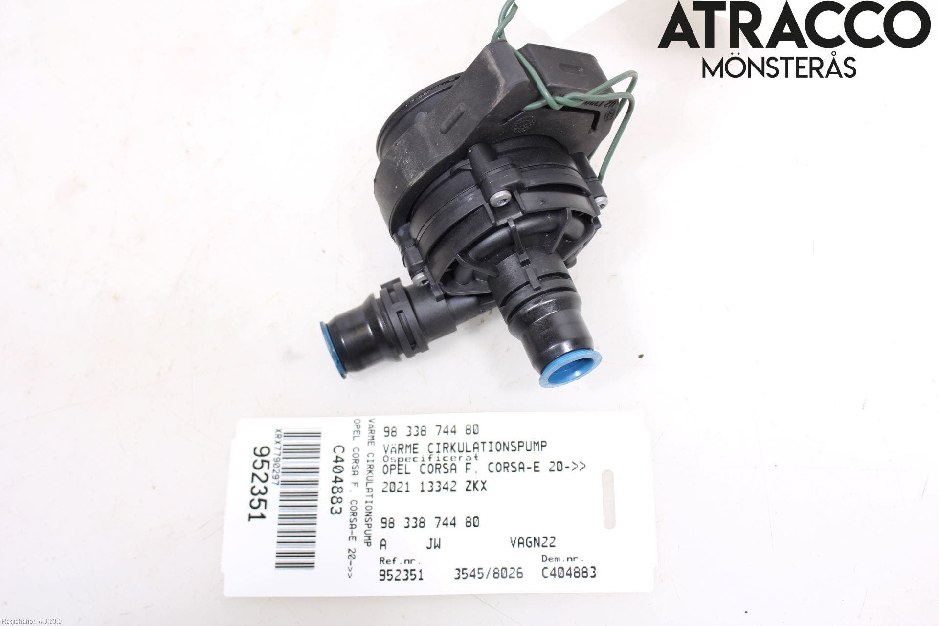 Opel CORSA F, CORSA-E 20- Värme Cirkulationspump