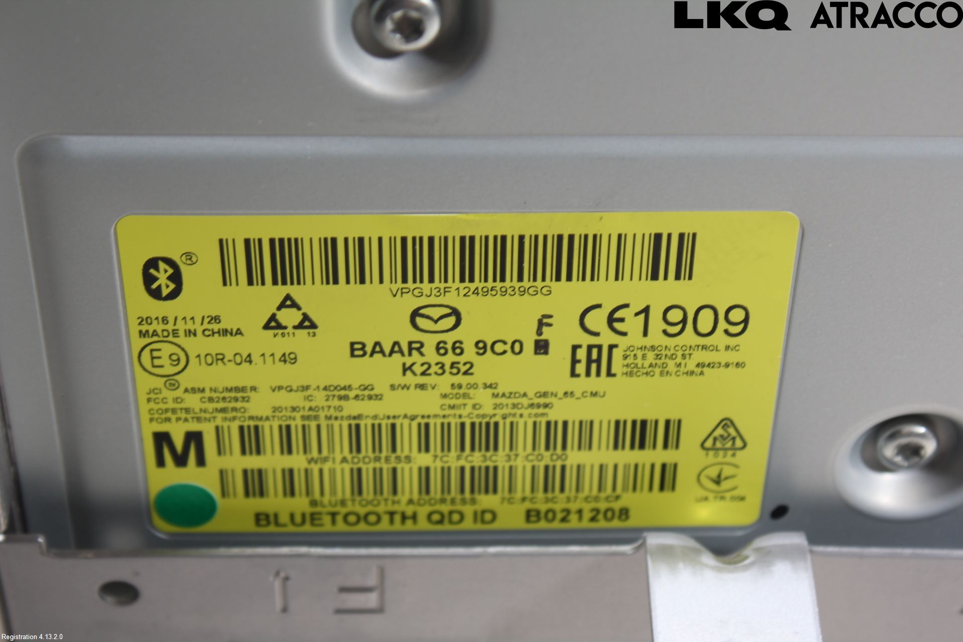 Mazda 6 13- Cd Radio - Multimediapanel